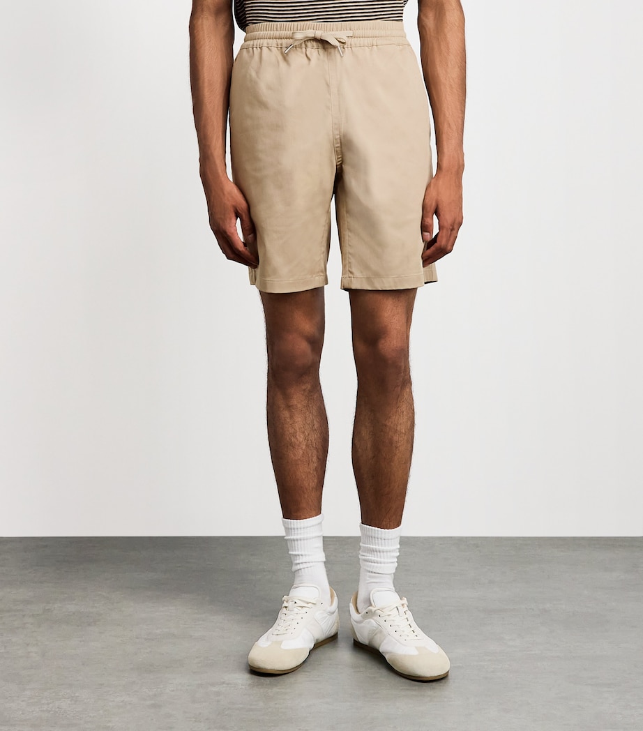 Sandro Paris Mens Twill Elasticated Shorts Beige Image 4