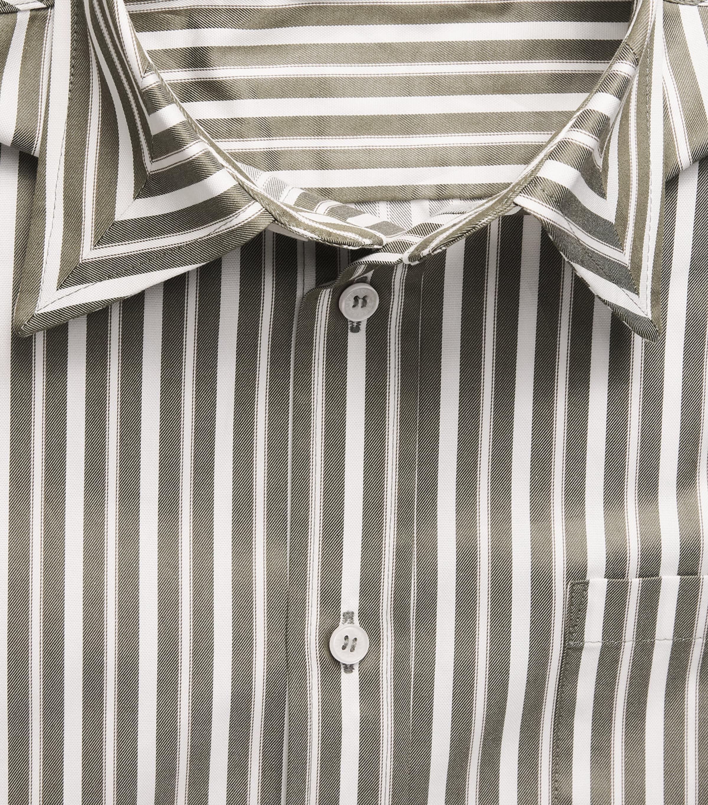 Victoria Beckham Womens Stripe Pocket-Detail Shirt Grn/wt Image 6