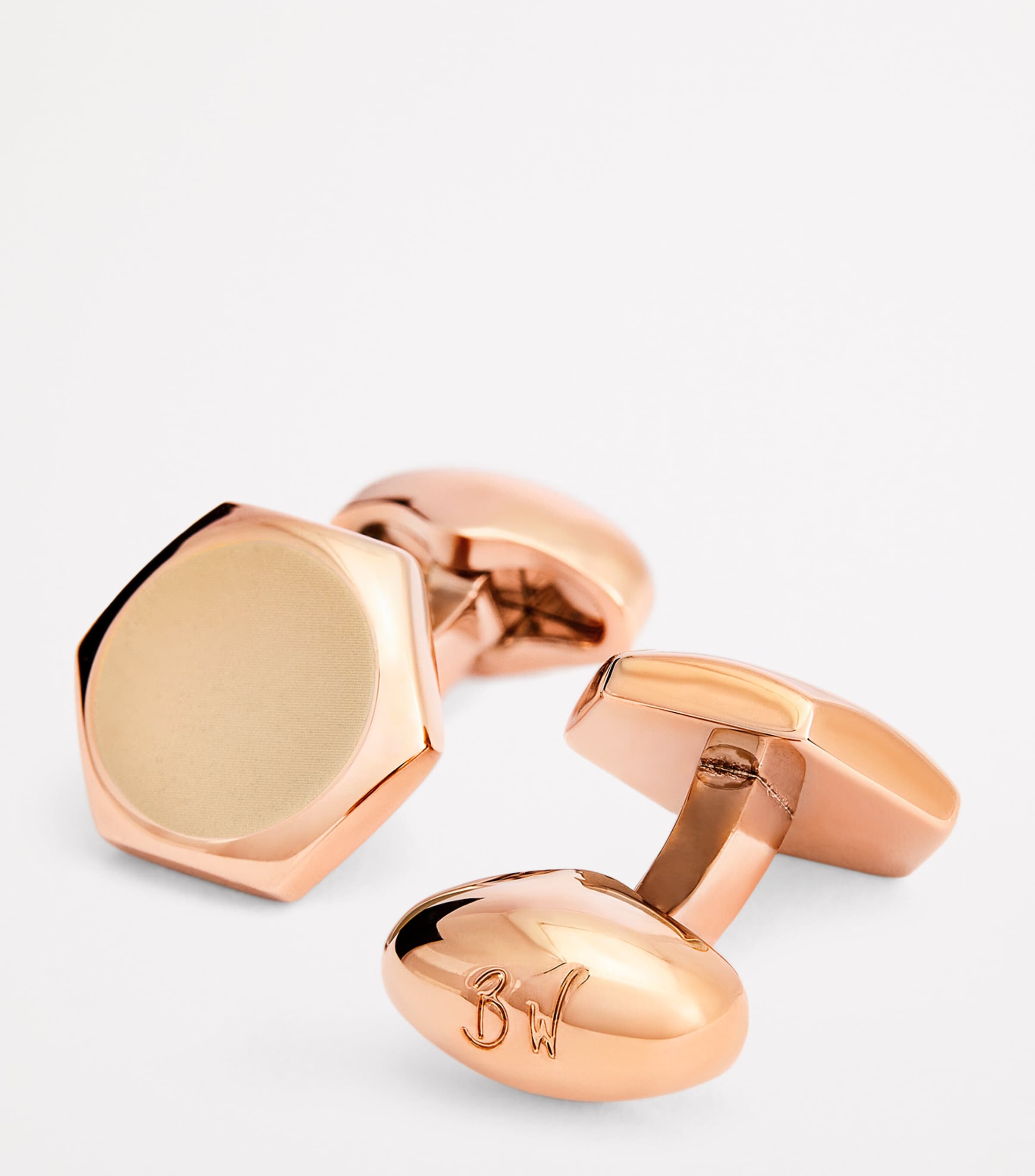 Rose Gold-Plated Hexagon Cufflinks GOLD Image 6