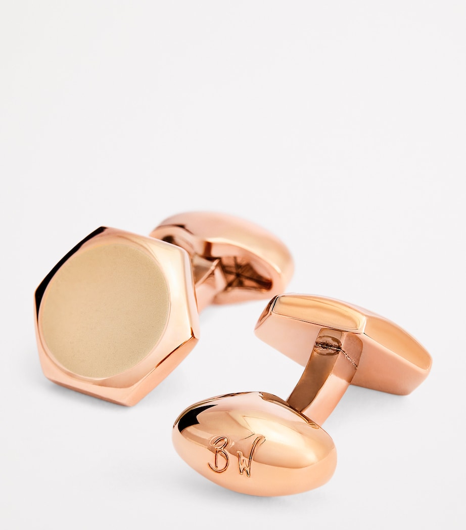 Rose Gold-Plated Hexagon Cufflinks GOLD Image 6