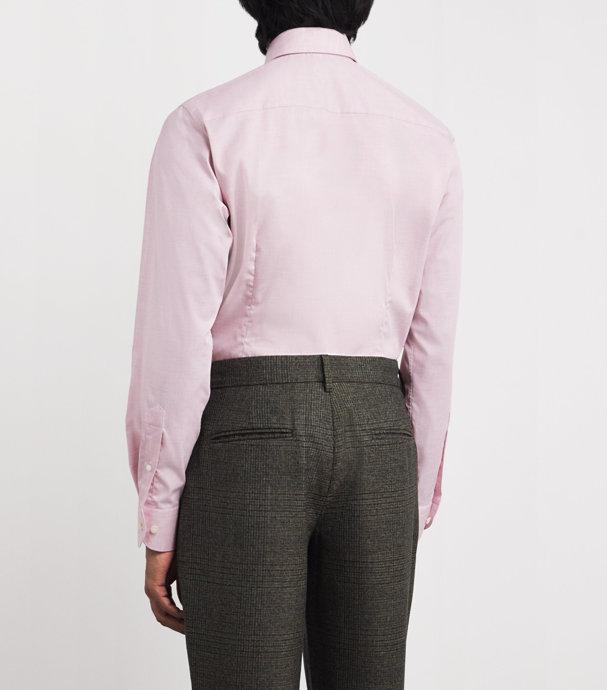 Eton Mens Cotton Fine Twill Shirt Pink Solid Image 4