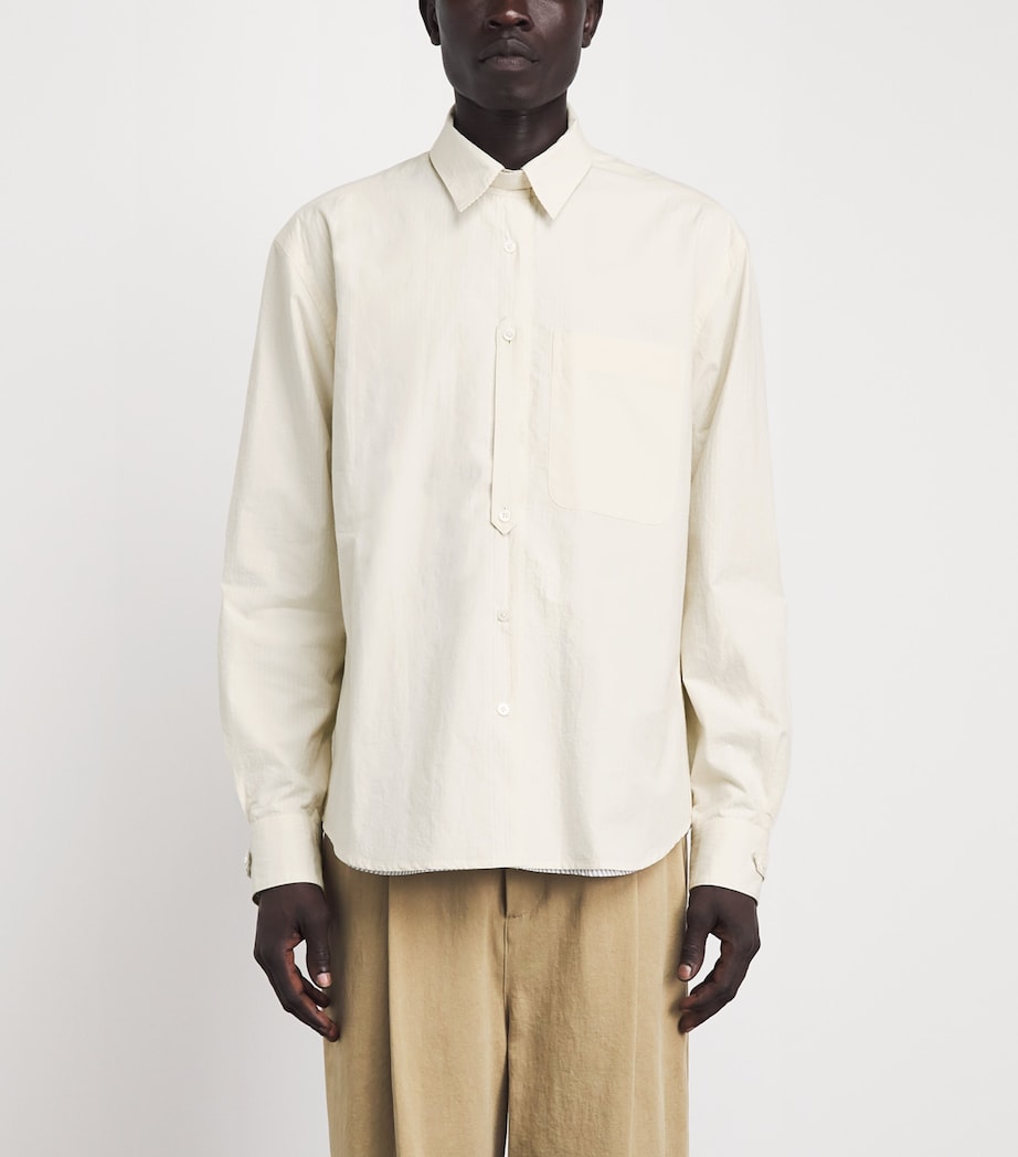 Craig Green Mens Cotton Reversible Shirt Ecru/ Double Stripe Image 4