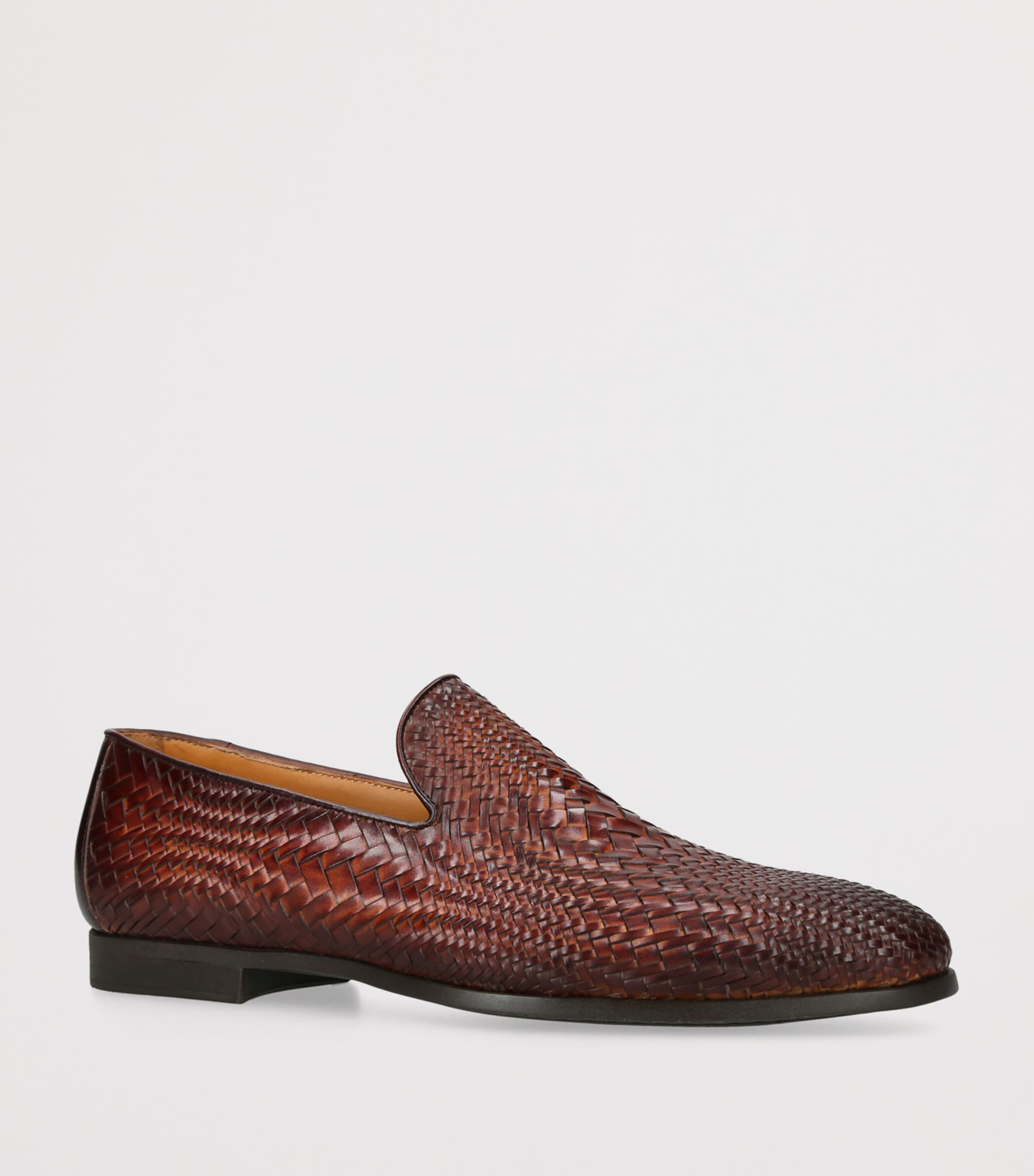Magnanni Leather Aston Weave Loafers Tan Image 3