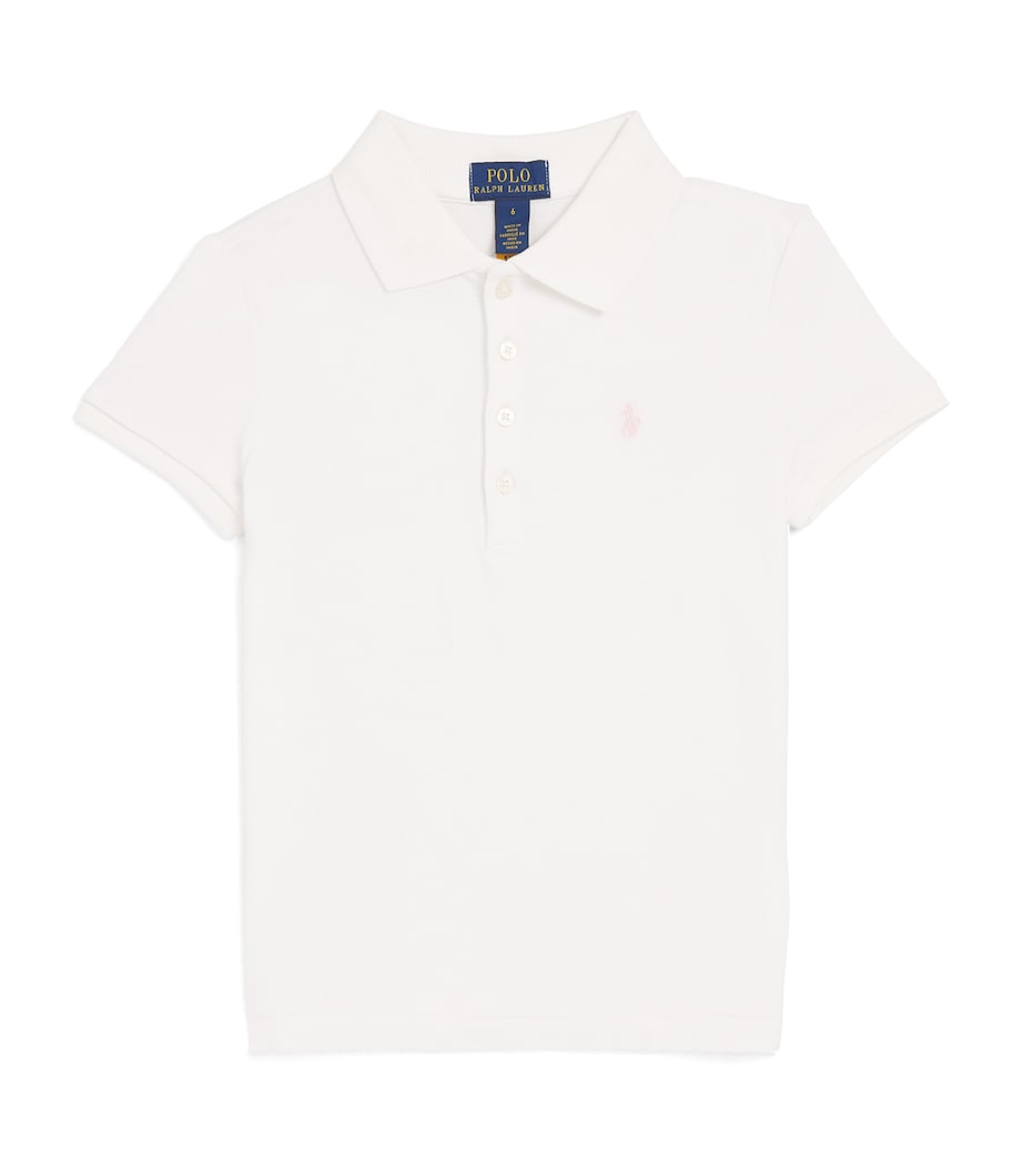 Cotton Polo Pony Polo Shirt (2-6 Years) WHITE Image 1