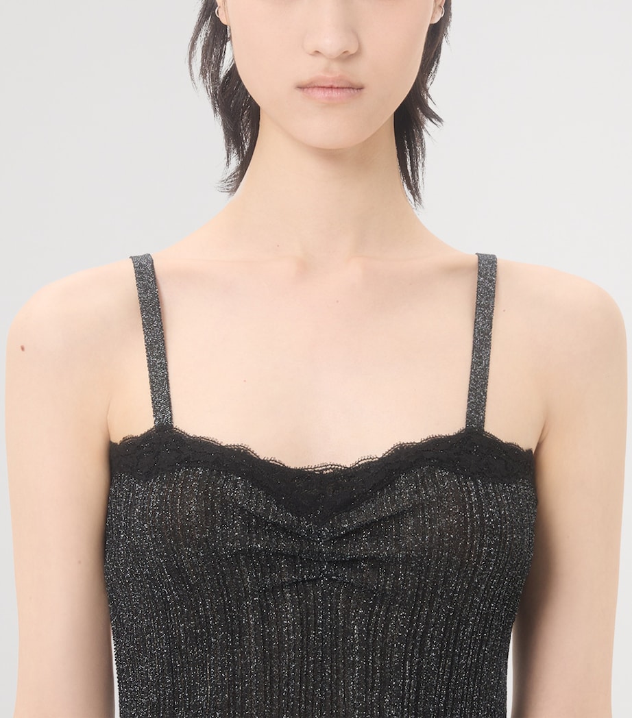 Valentino Womens Lurex Knit Tank Top Nud Image 6