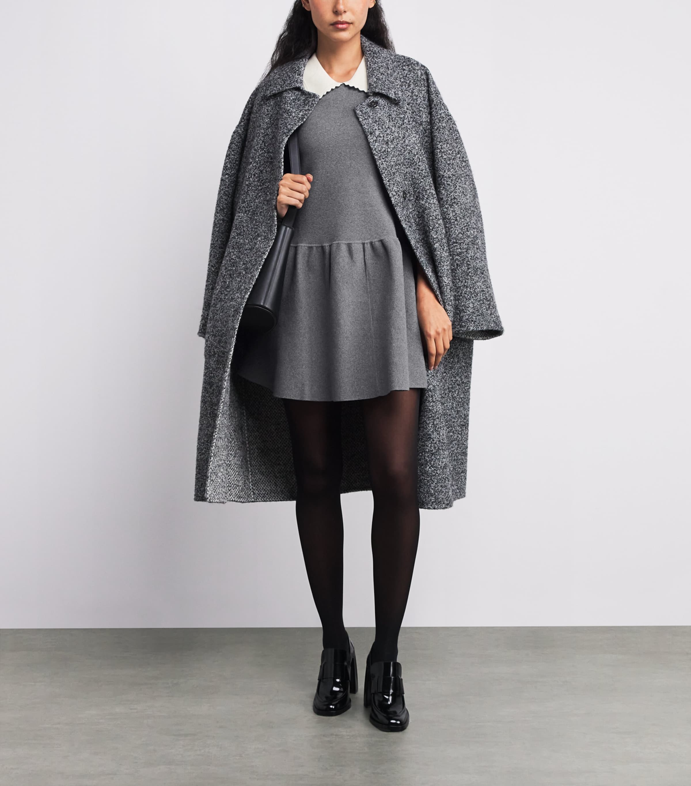 Cotton-Blend Skater Dress MOTTLED GREY Image 2