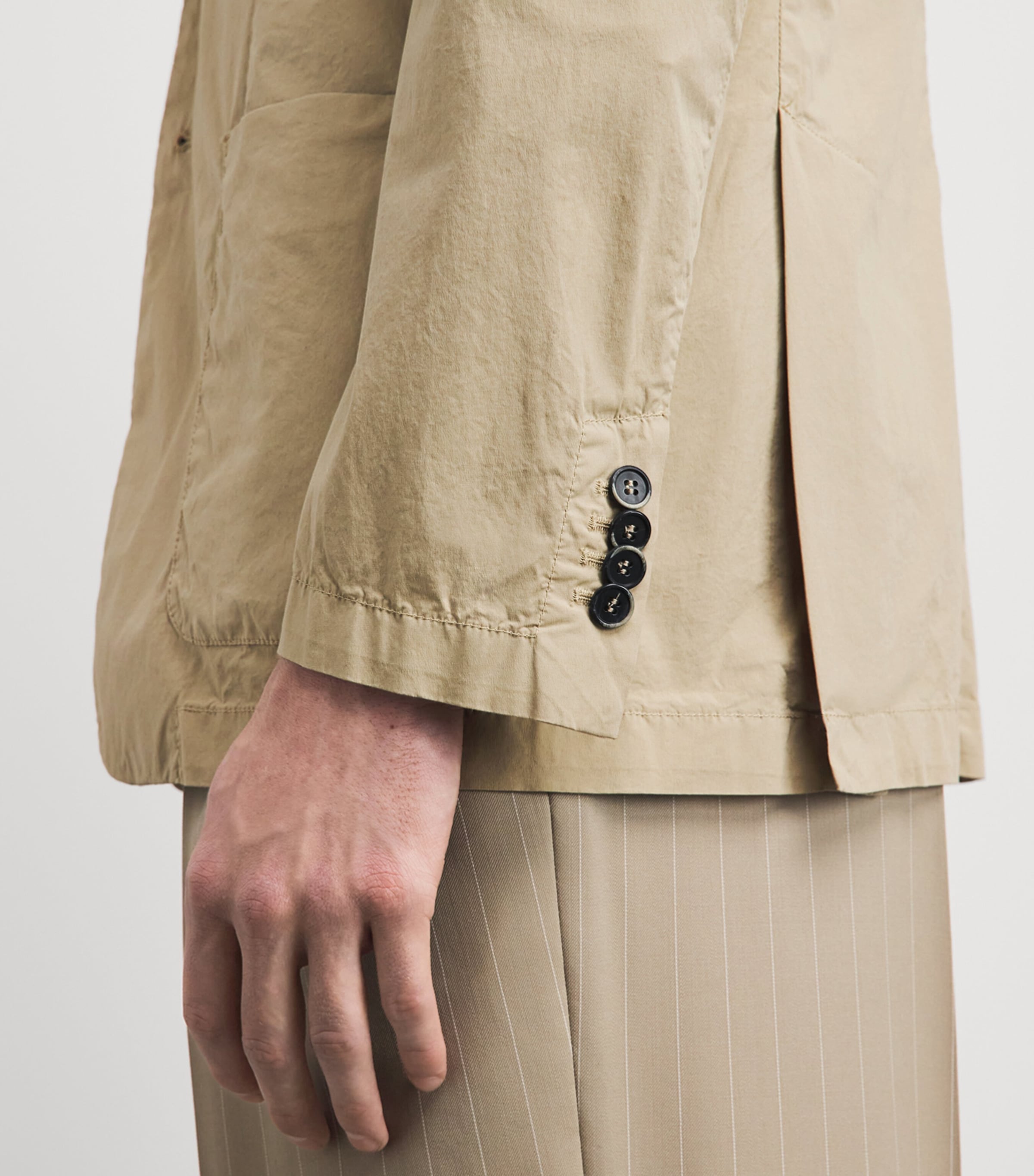 Barena Mens Stretch-Cotton Borgo Jacket Beige Image 3