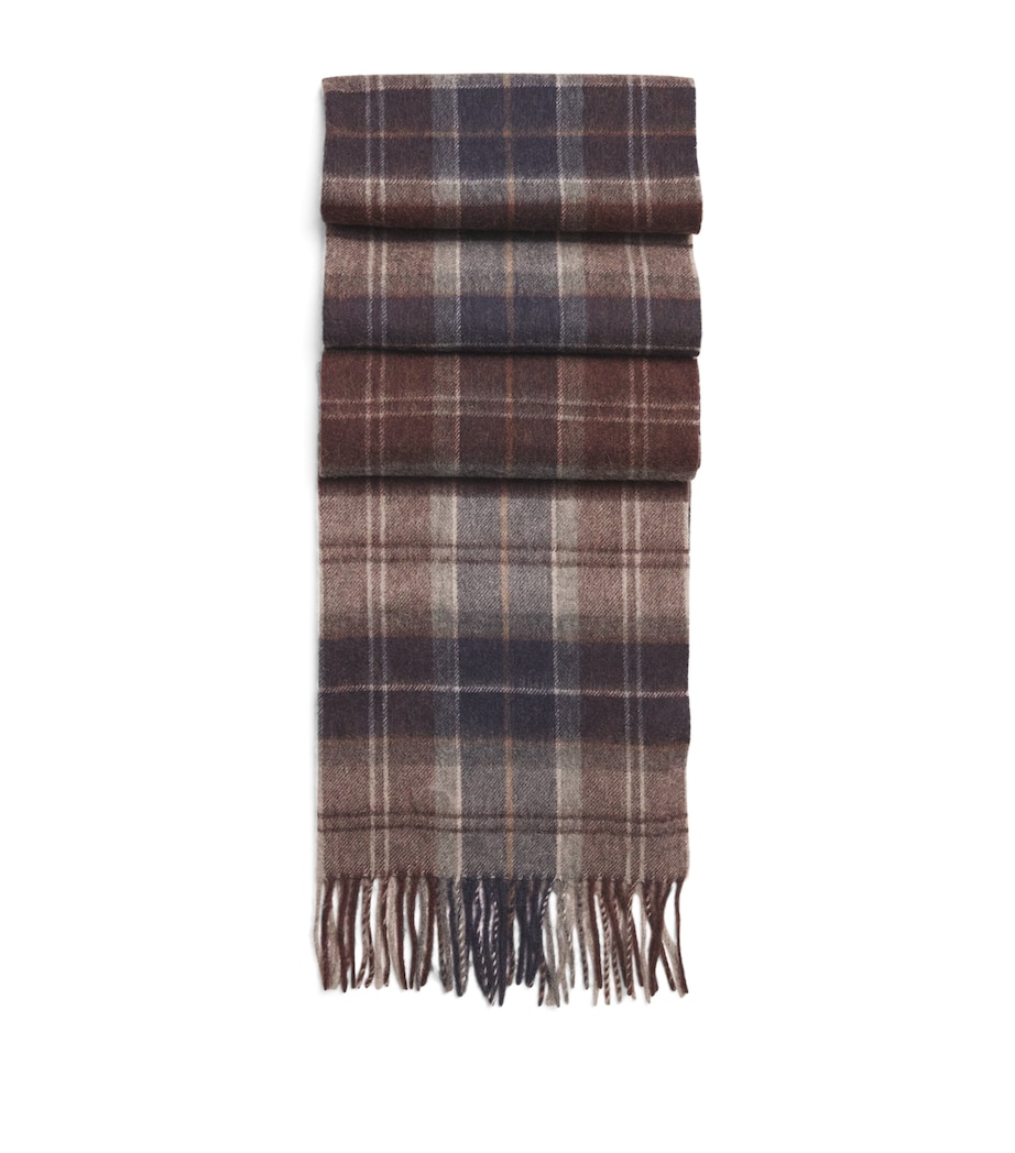 Wool-Cashmere Tartan Scarf GREY MIDNIGHT TARTAN Image 1