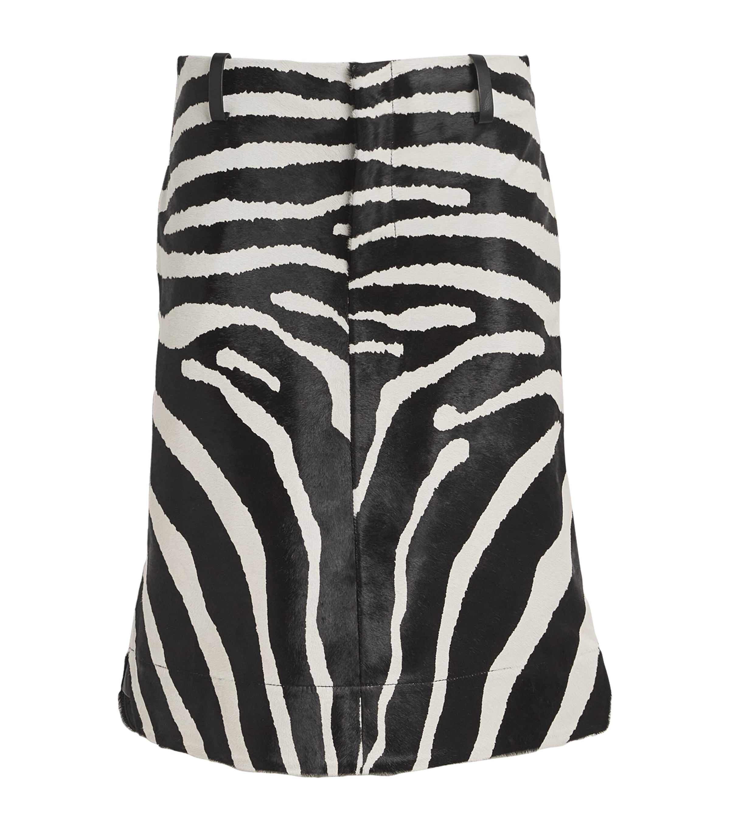 Shop Jacquemus Calfskin Zebra Tozzi Midi Skirt In Black