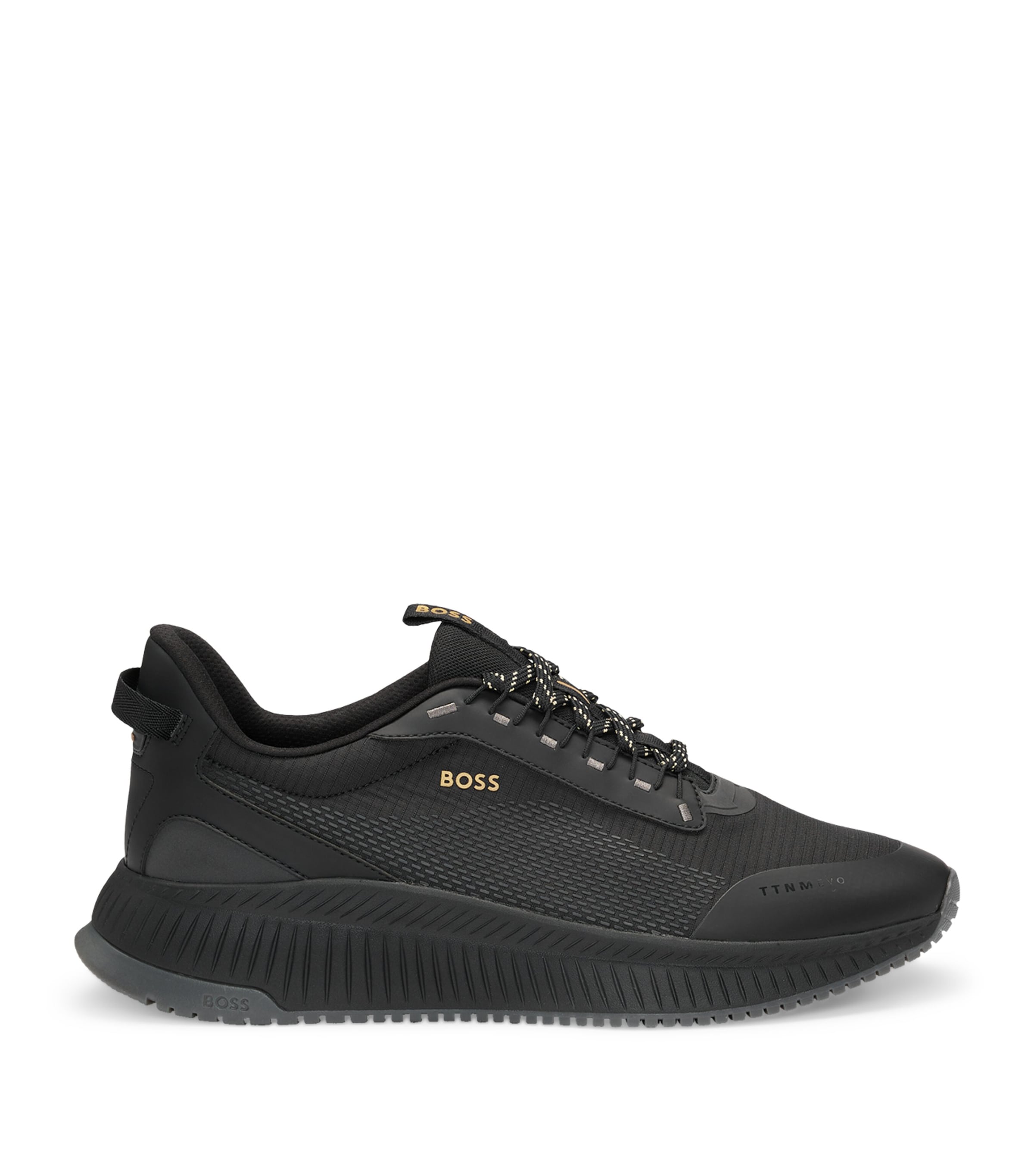 Shop Hugo Boss Thermo-bonded Sneakers In Black