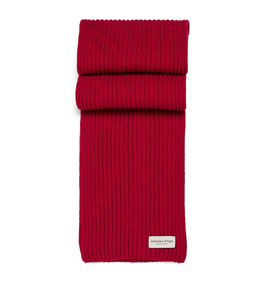 Johnstons Of Elgin Cashmere Lovat Scarf Claret Image 1