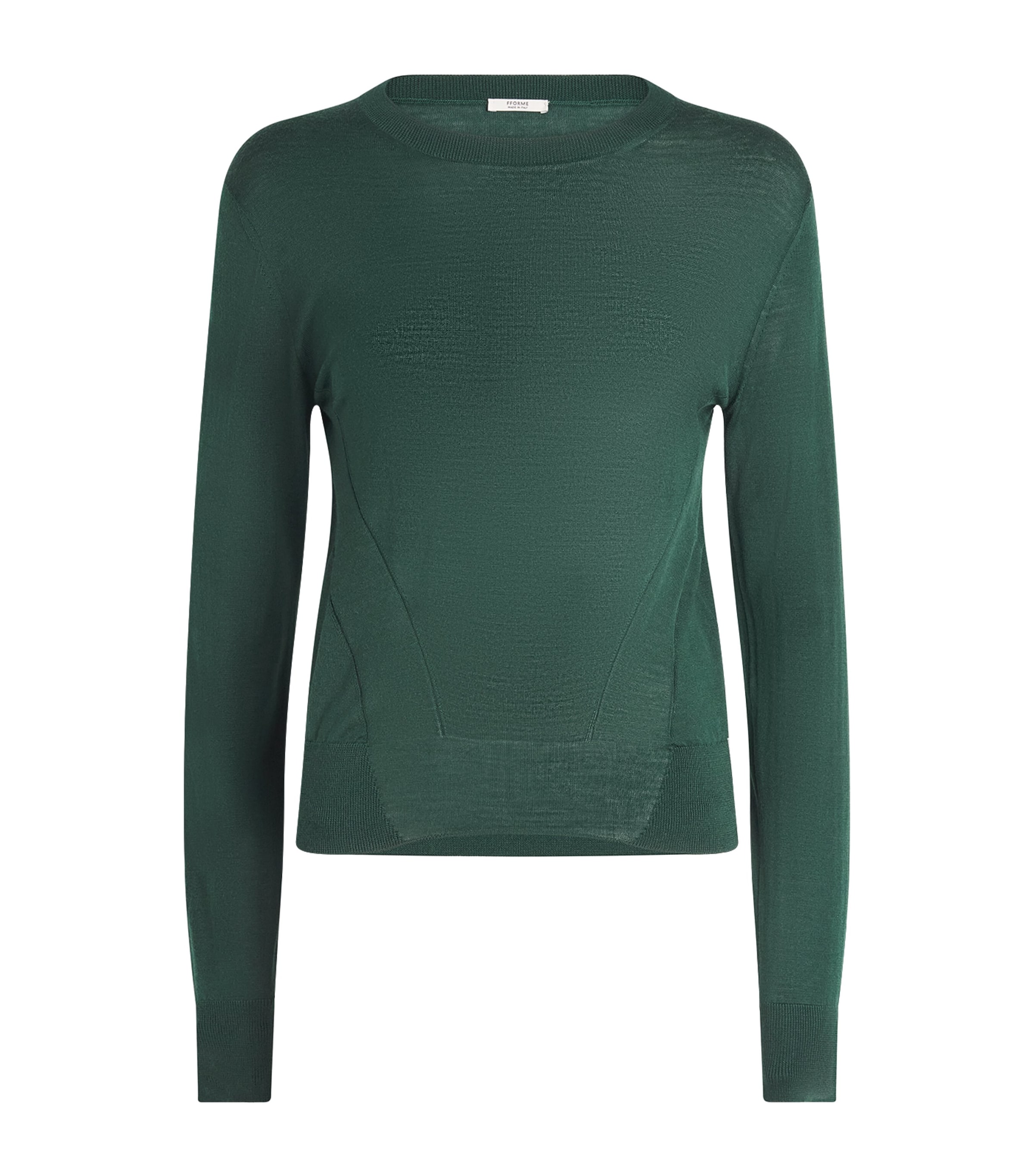 FFORME Womens Merino Wool Mitchell Sweater Evergreen Image 1