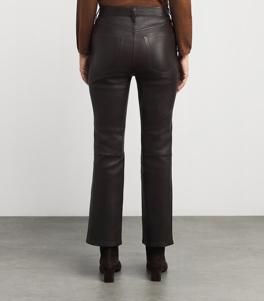 The Leather Reboot Crop Trousers TRUFFLE Image 4