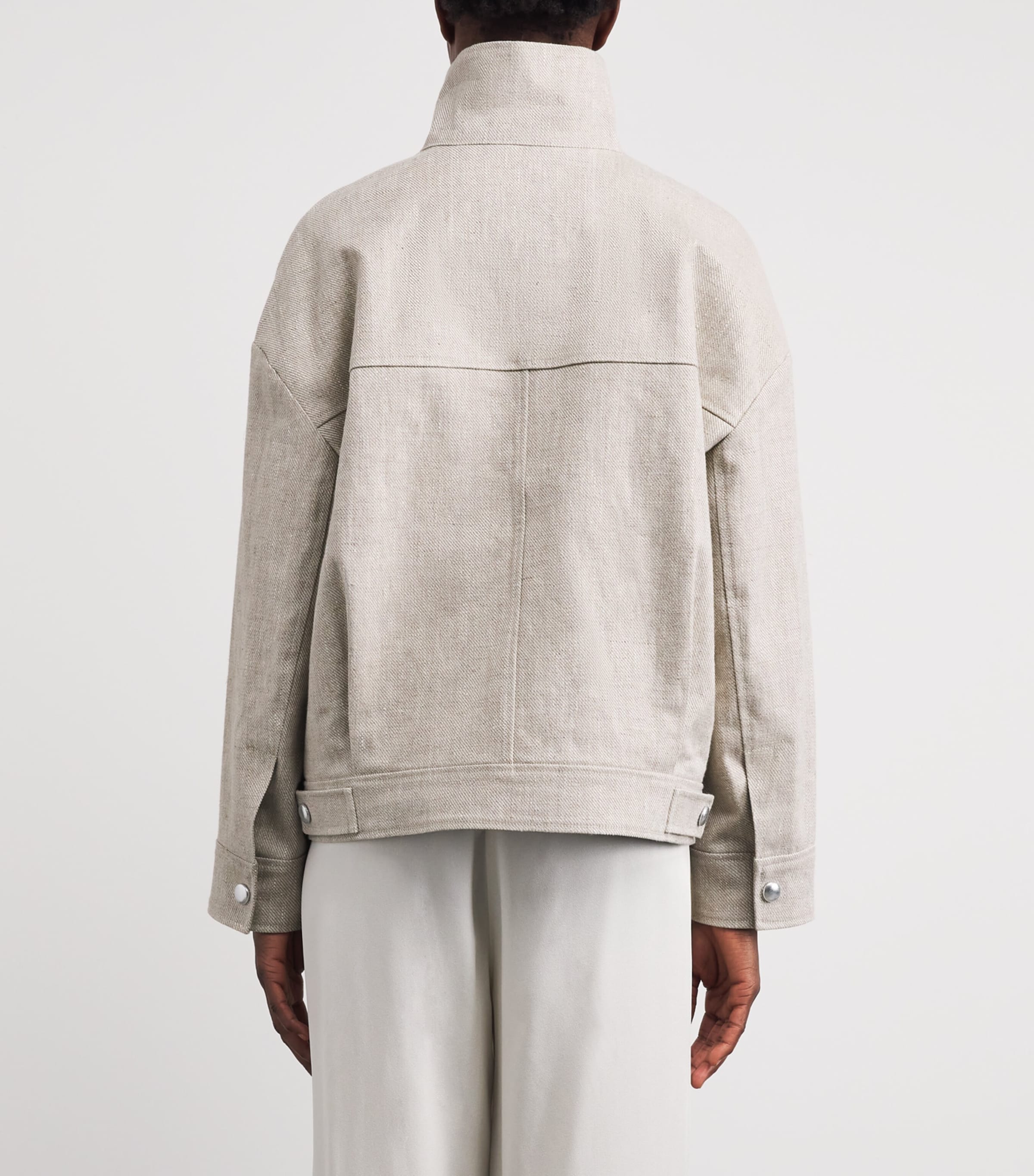 Yves Salomon Womens Linen Double-Faced Jacket Image 5