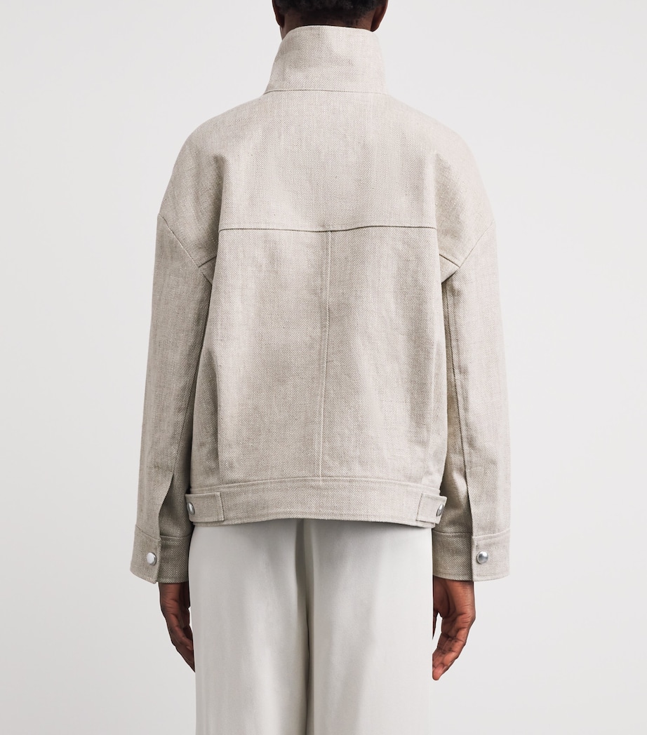 Yves Salomon Womens Linen Double-Faced Jacket Image 5