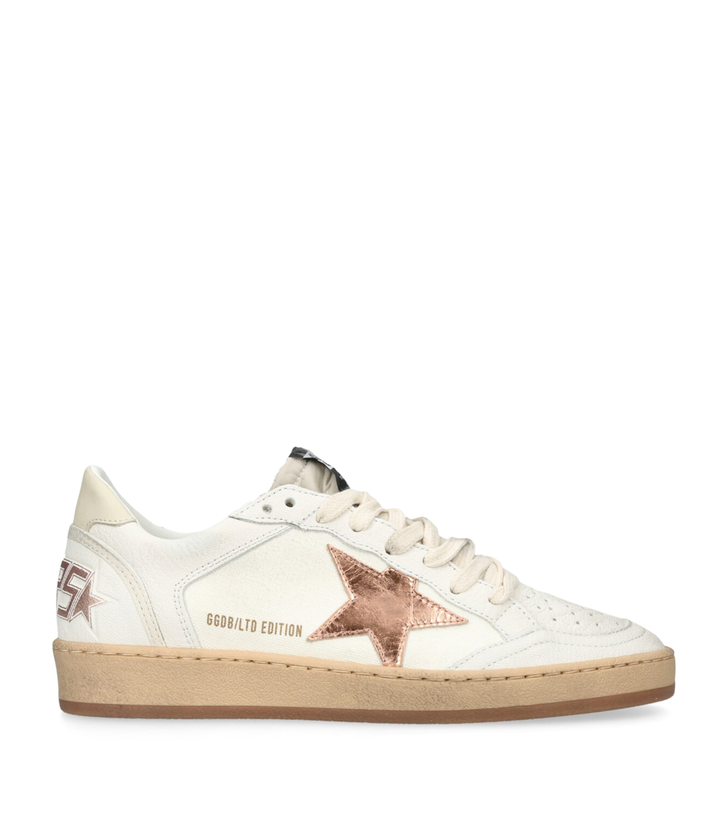 Golden Goose Leather Ball Star Sneakers In White
