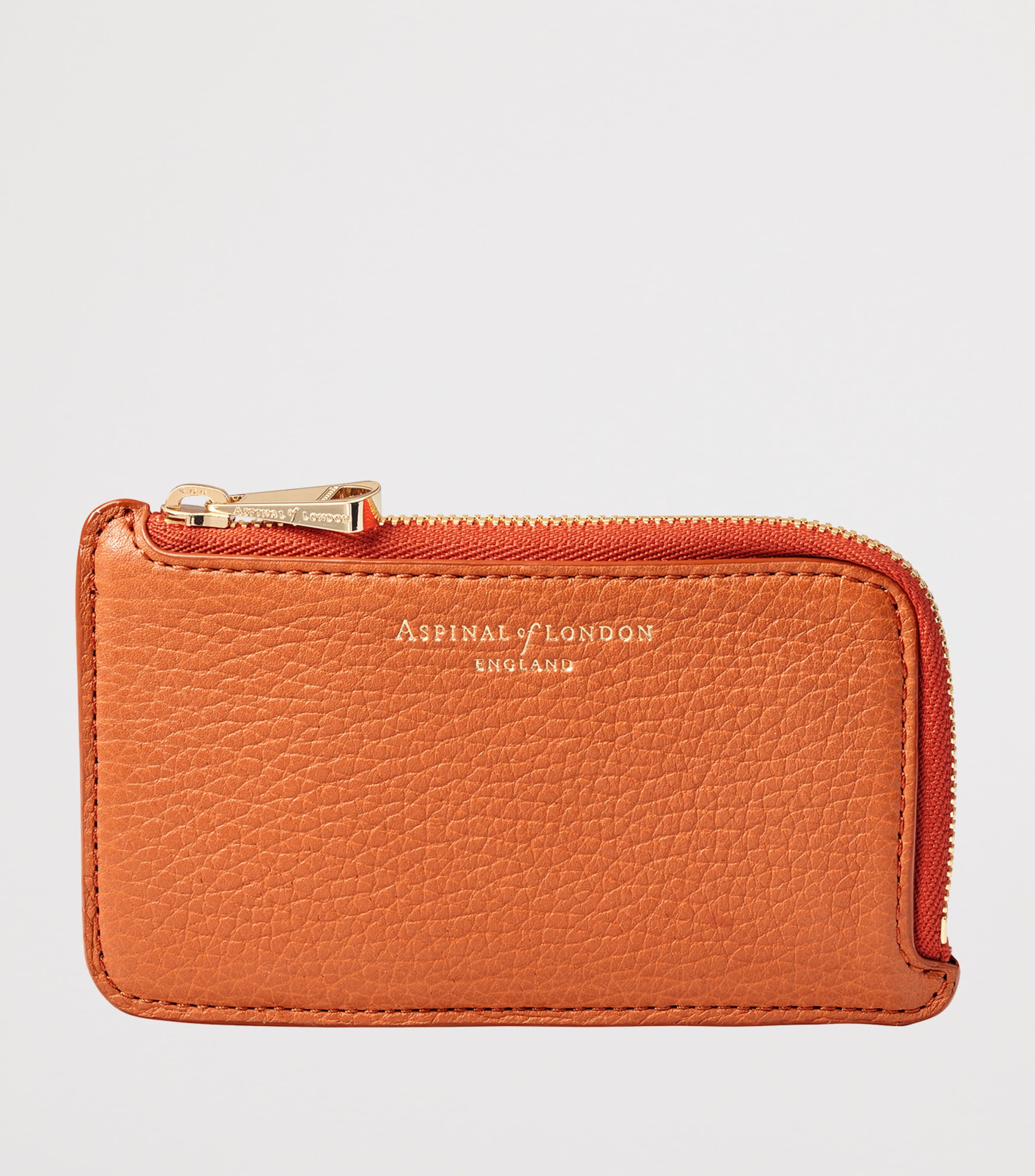 Aspinal Of London Leather Small Zipped Purse Marmalade Image 5