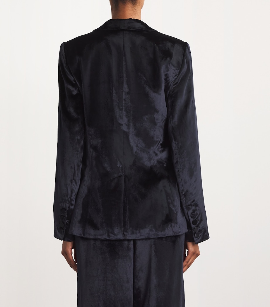 PAIGE Womens Velvet Kriselle Blazer Midnight Image 4