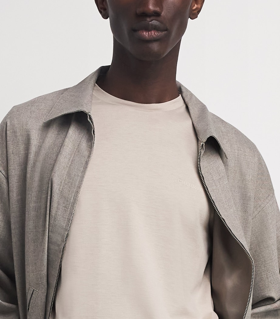 Colombo Mens Silk-Cotton T-Shirt Beige Image 3