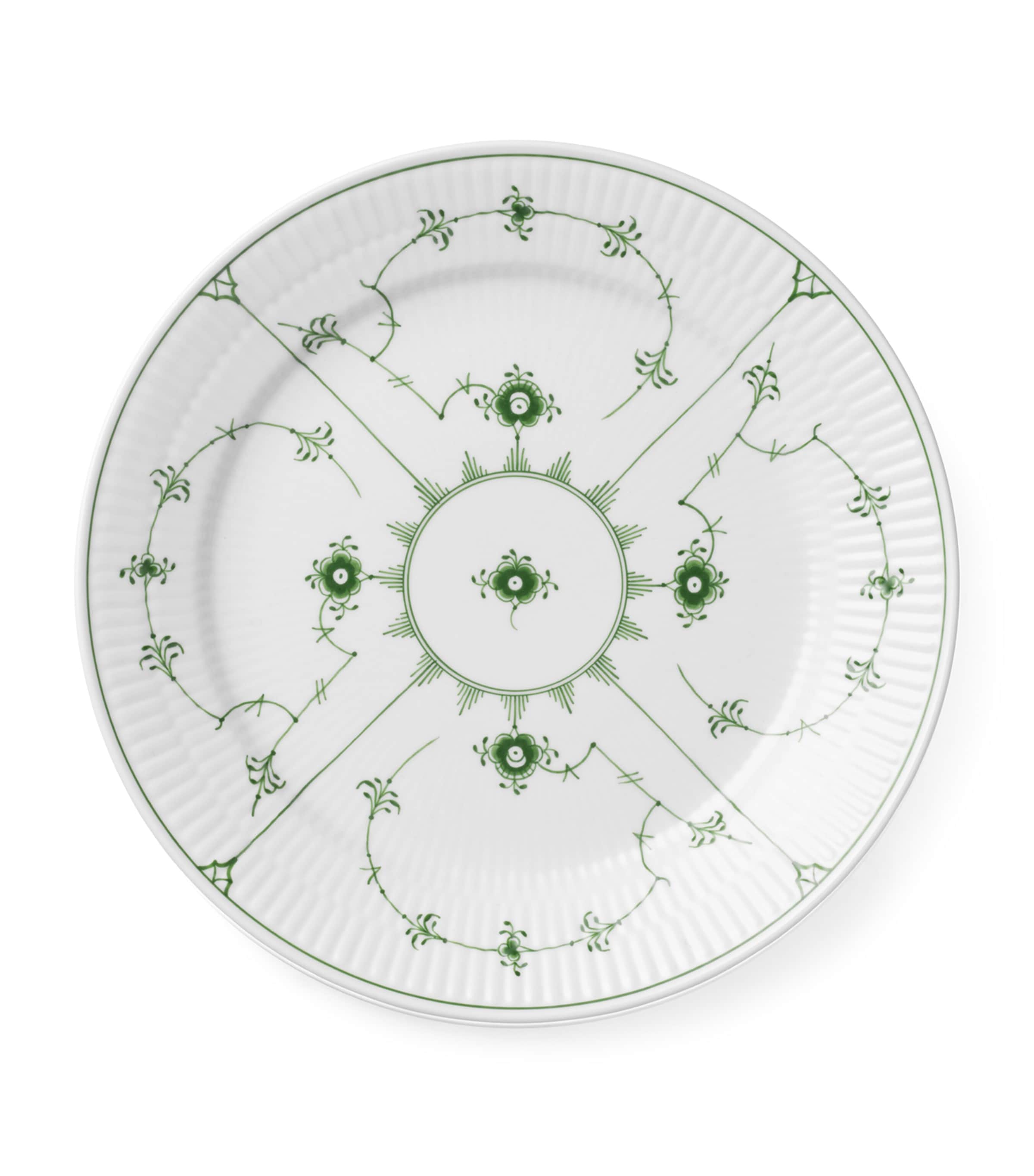 Royal Copenhagen Porcelain Green Fluted Plain Plate (25cm) Green Image 1