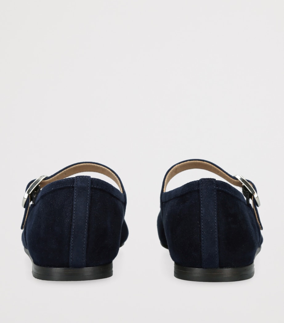 Suede Mary Jane Ballet Flats NAVY Image 2