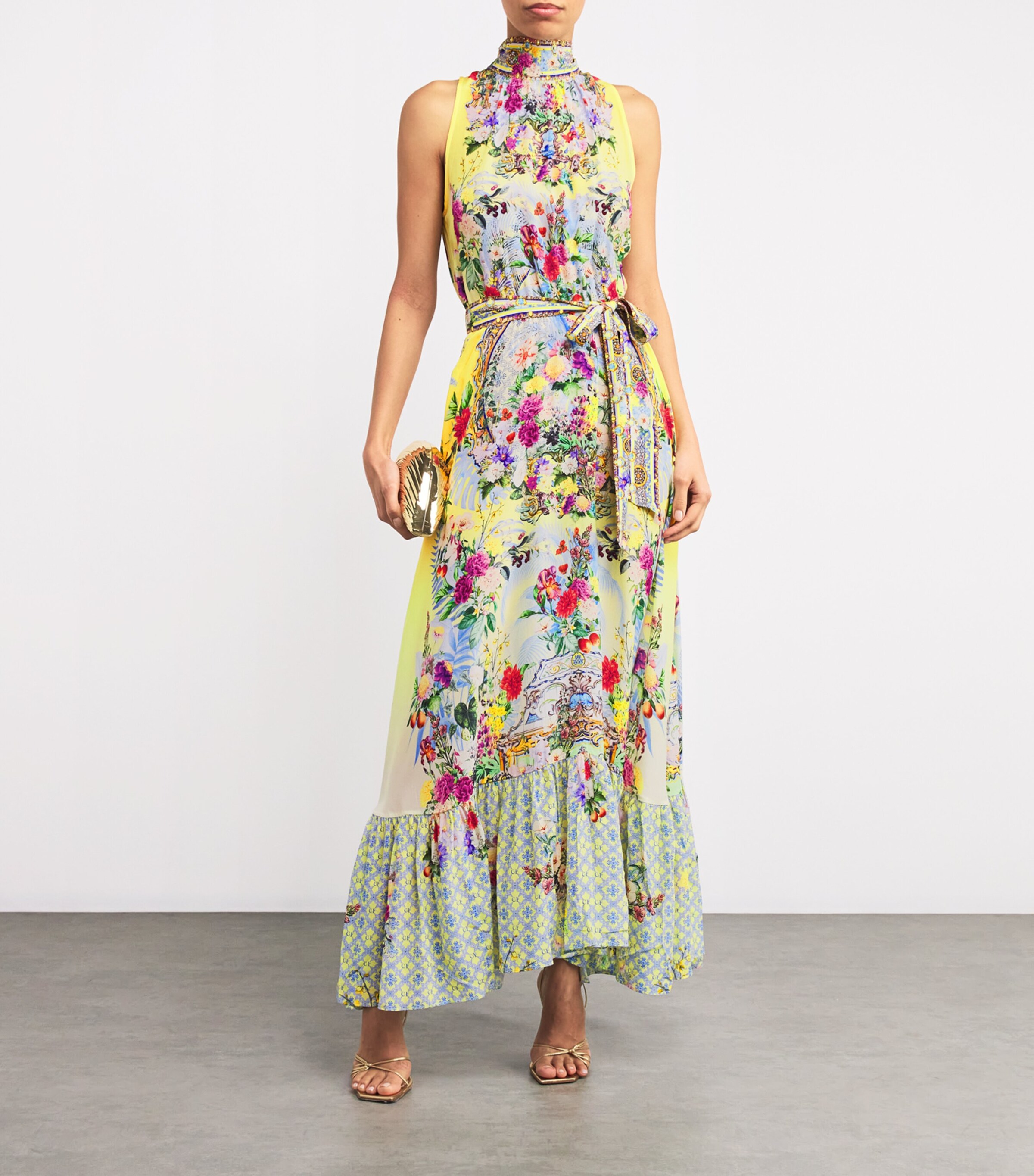 Camilla Womens Silk Flor Fantástica Maxi Dress Florfant Image 2