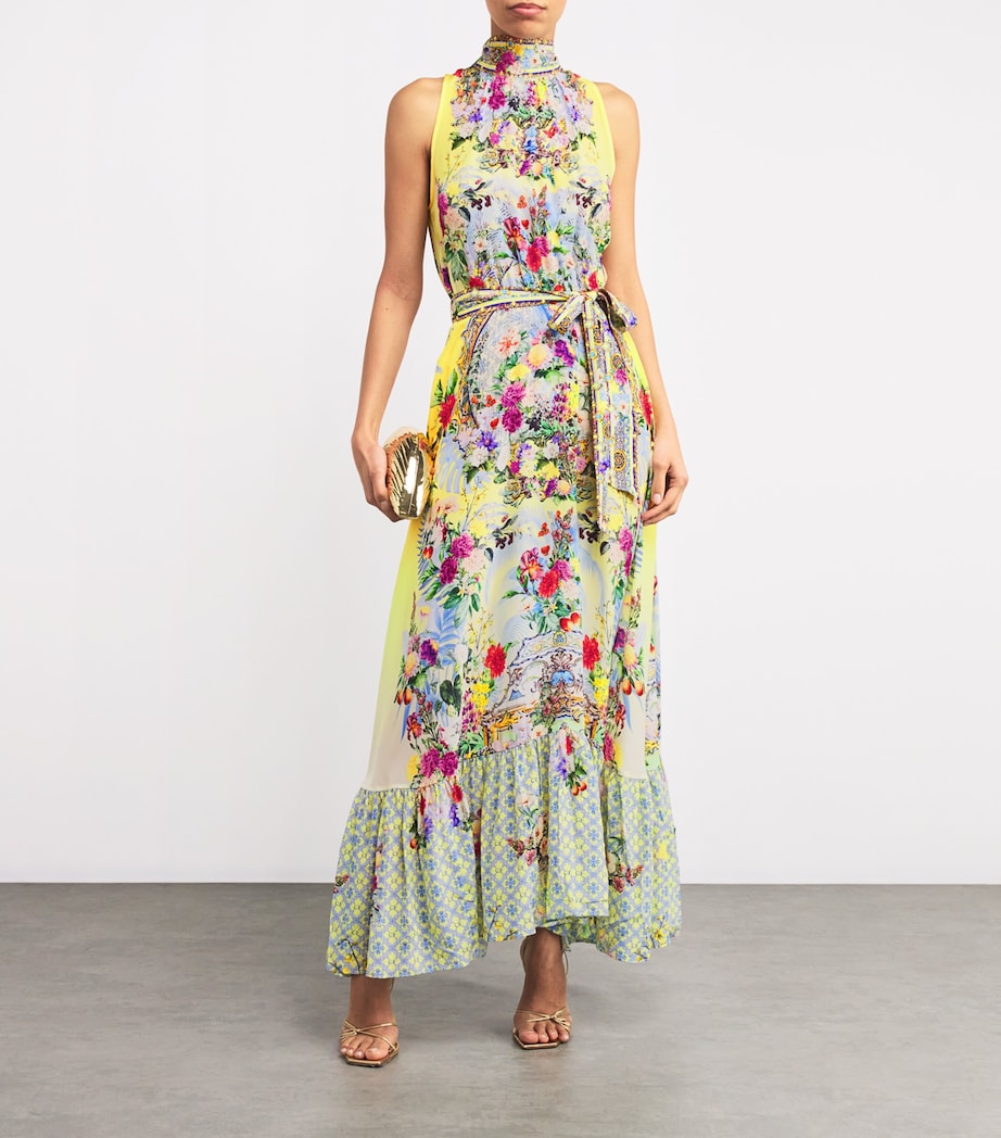 Camilla Womens Silk Flor Fantástica Maxi Dress Florfant Image 2