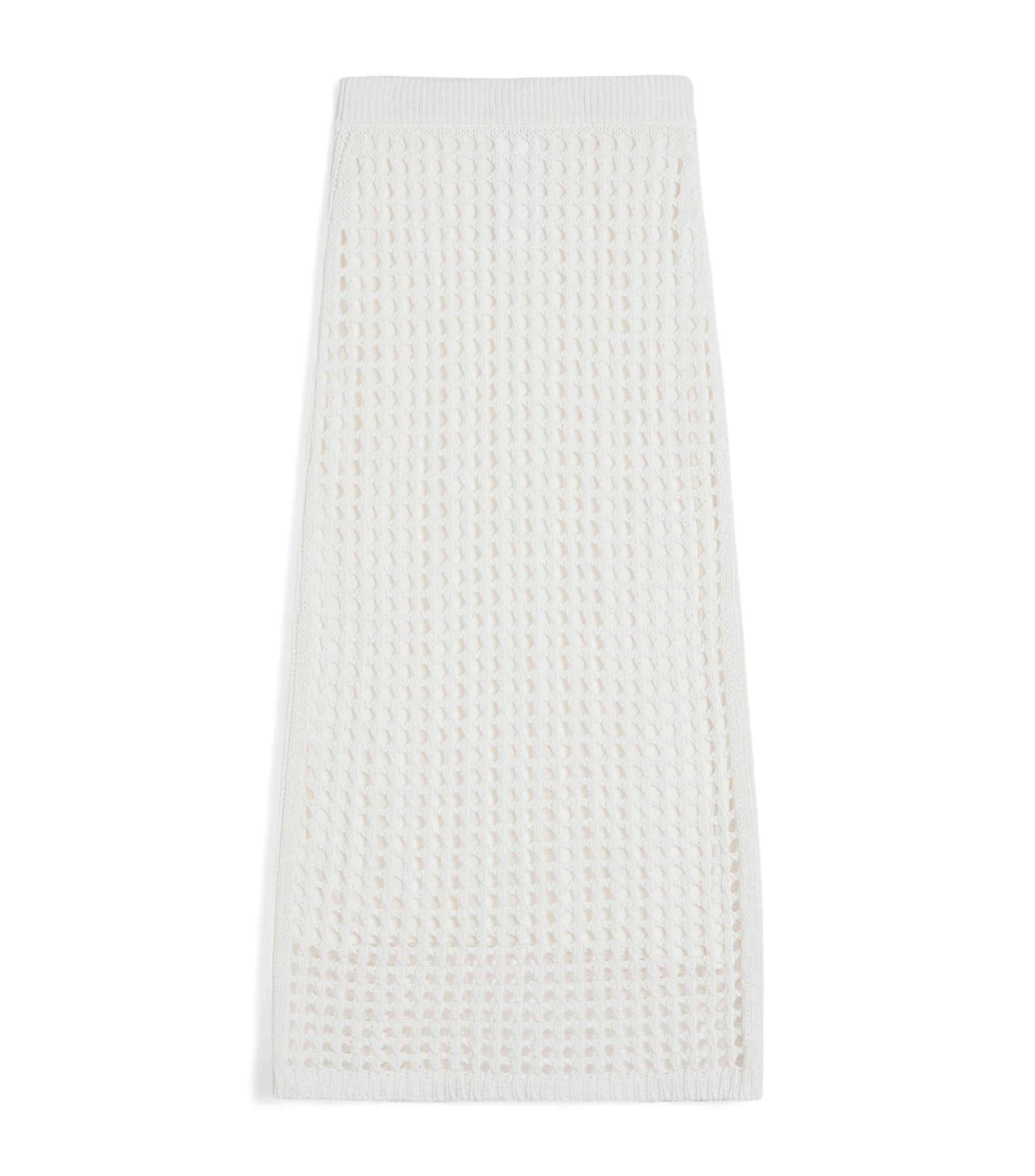 Max Mara Womens Cotton Knit Midi Skirt Optical White Image 1