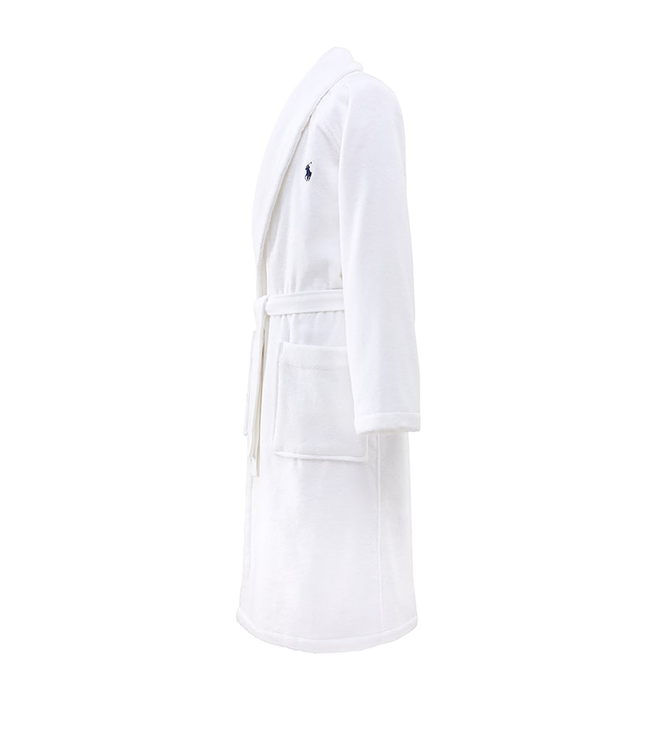 Polo Player Bath Robe WHITE Image 2