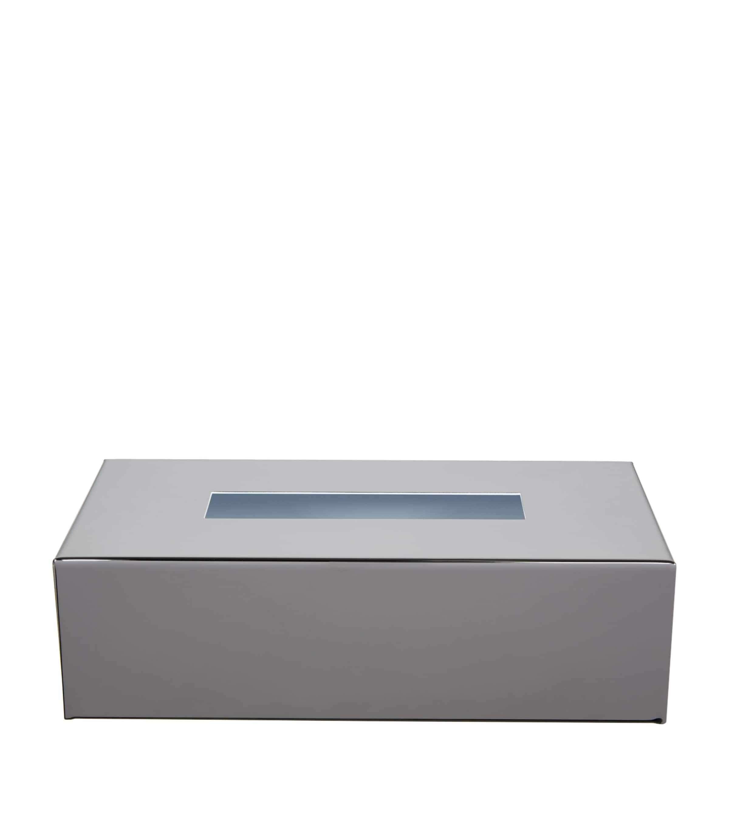 Zodiac Rectangular Chrome Tissue Box In Silver