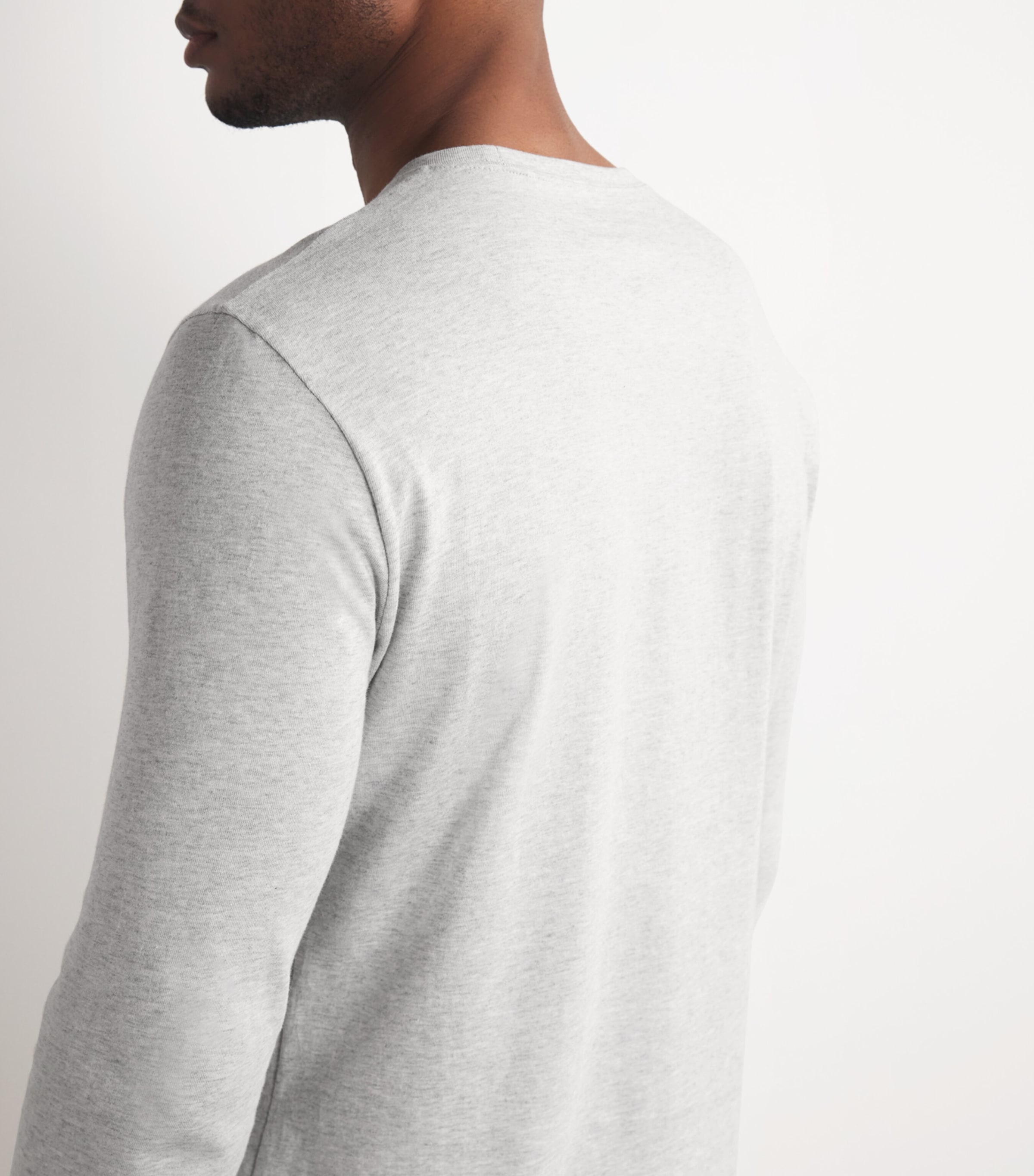 Cotton Long-Sleeve T-Shirt LIGHT HEATHER GREY Image 6
