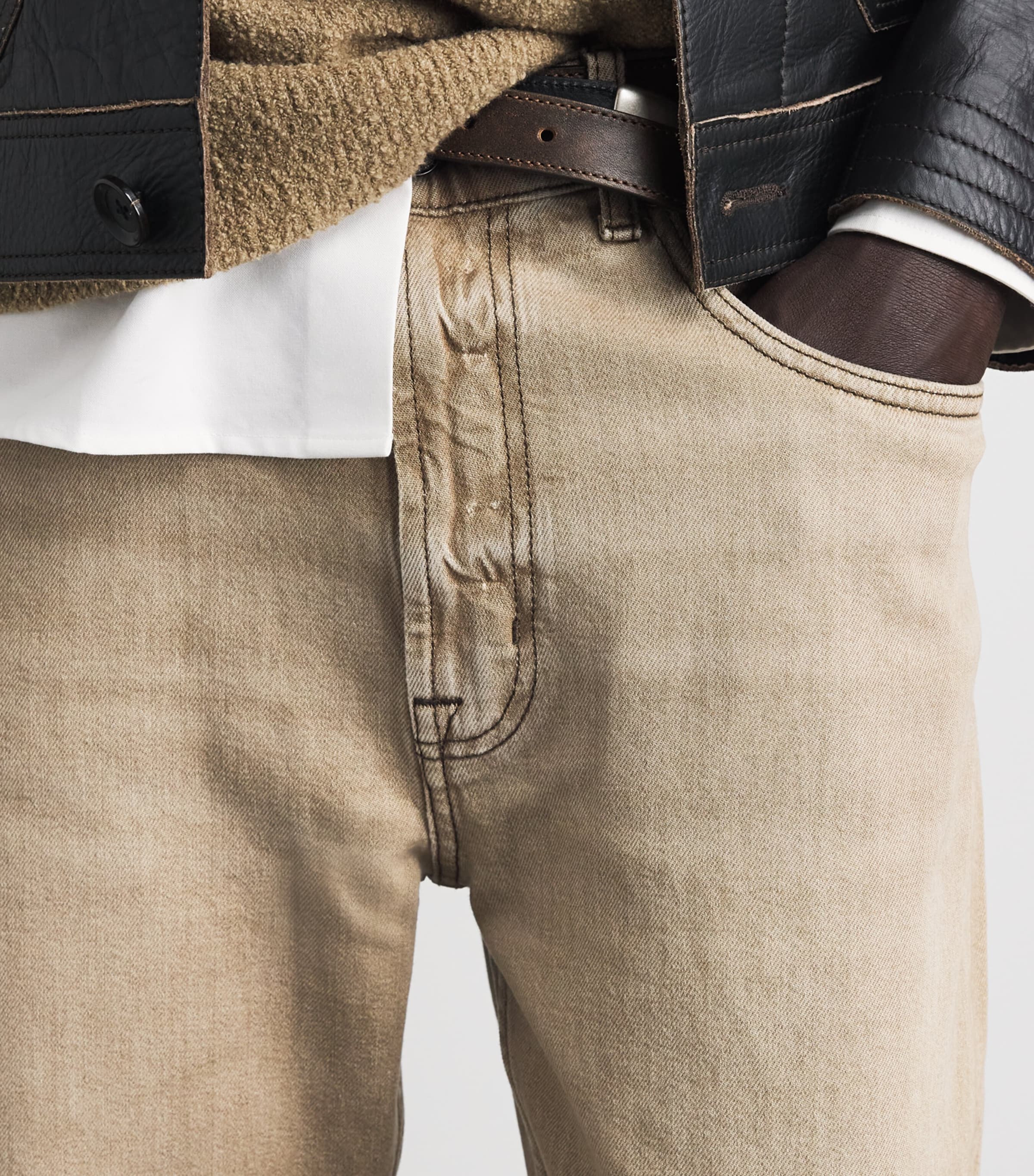 7 For All Mankind Mens Easy Straight Jeans Brown Image 3