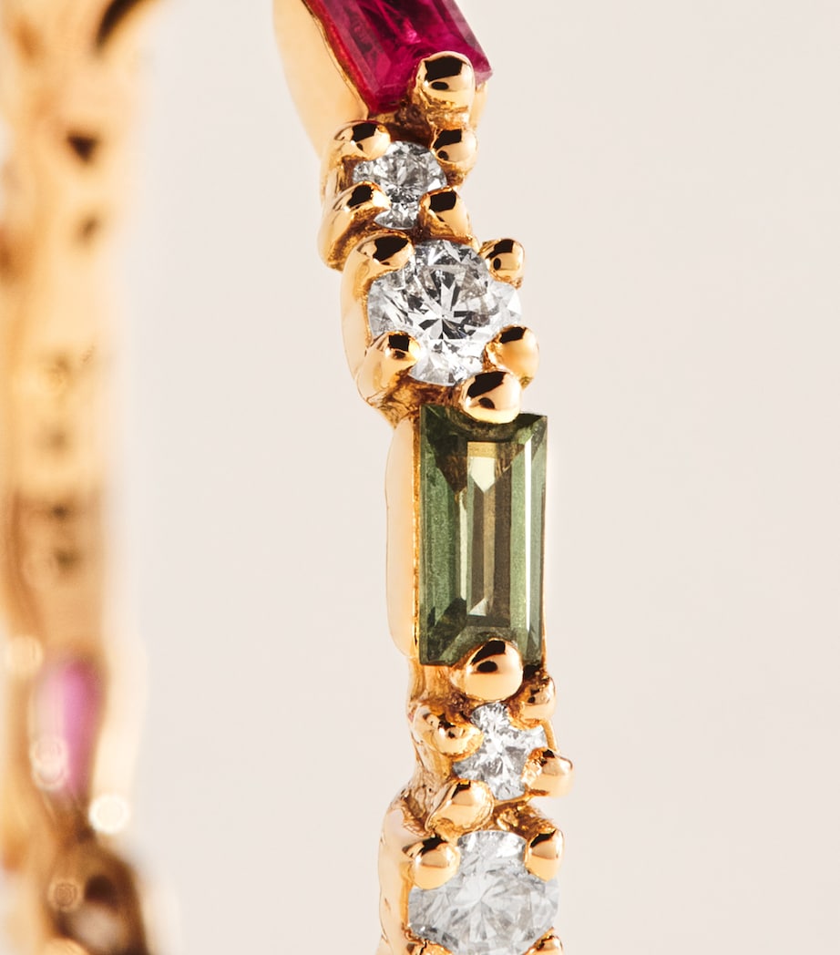 Suzanne Kalan Rose Gold, Diamond and Rainbow Sapphire Thin Mix Eternity Ring Rg/rs Image 4