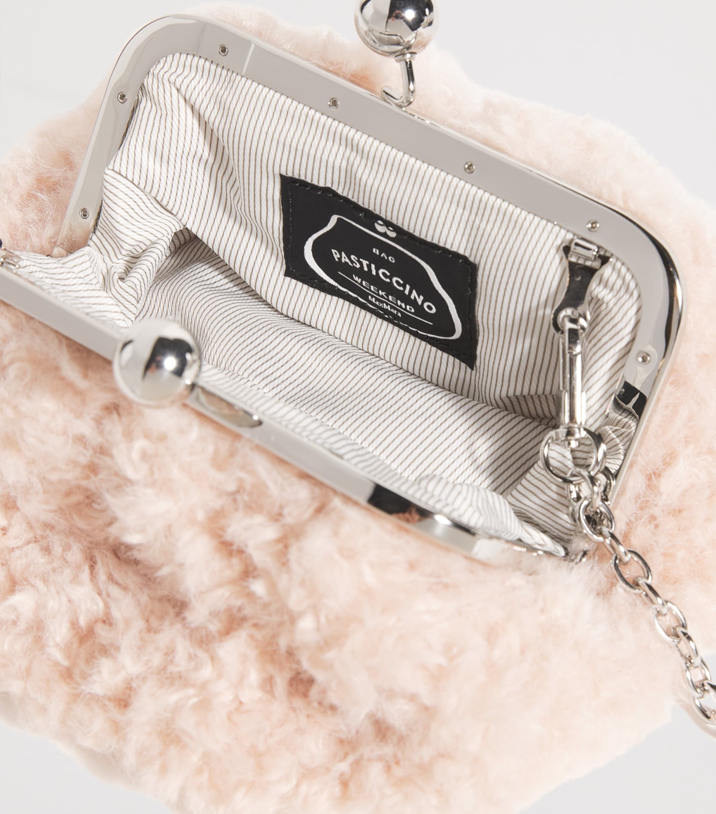 Weekend Max Mara Pink Small Faux Fur Pasticcino Clutch Bag