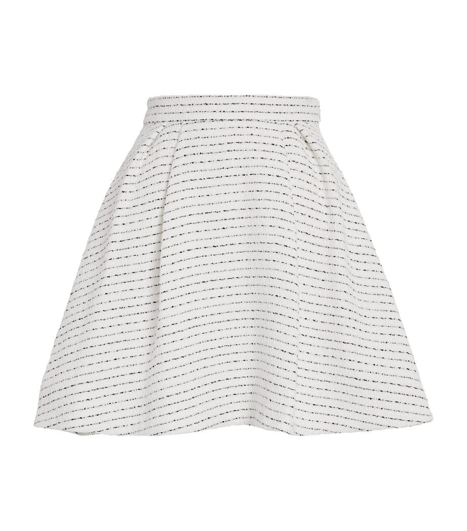 Tweed Embellished Mini Skirt 0822 WHITE-BLACK Image 1