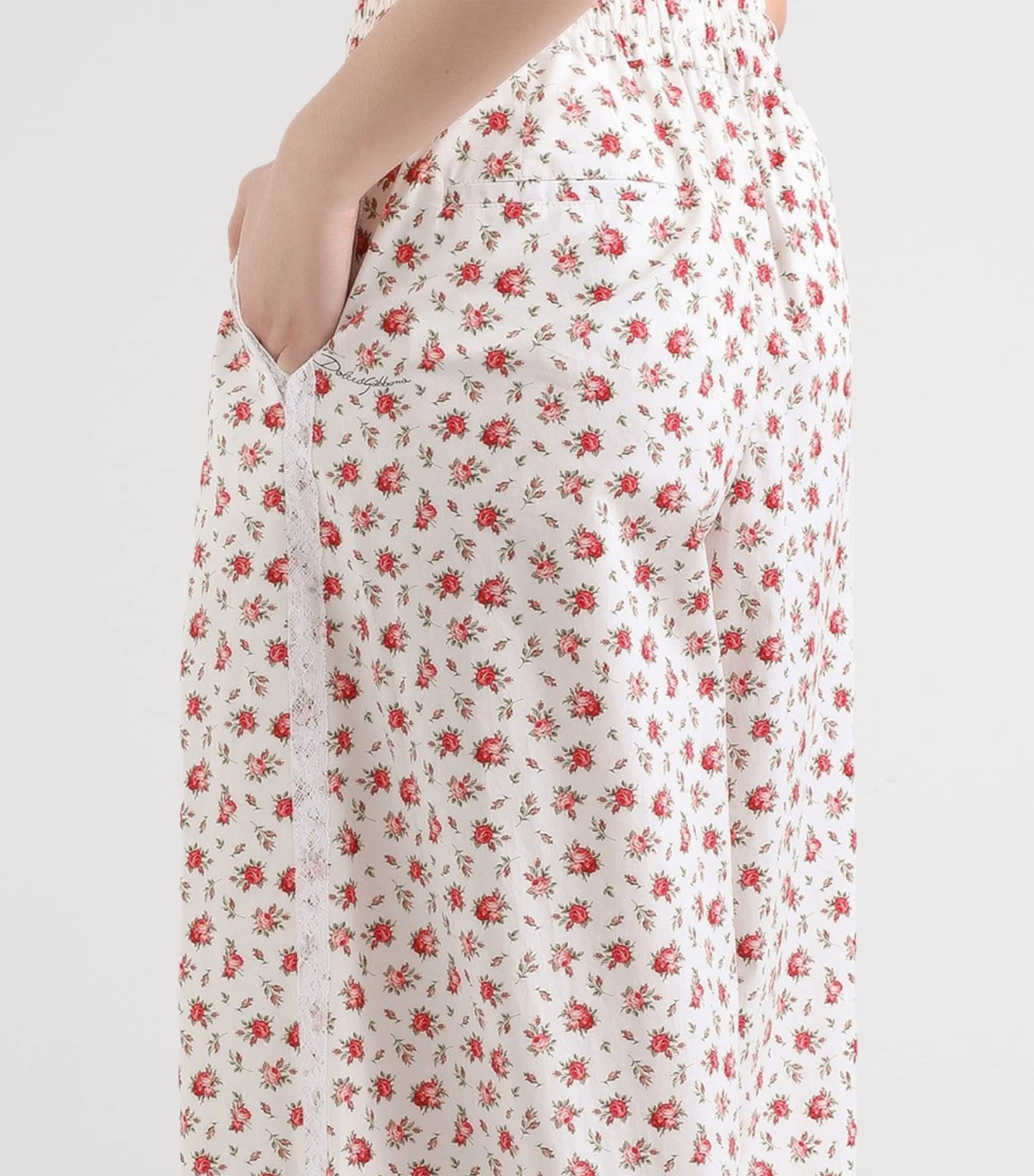 Dolce&Gabbana Womens Cotton-Blend Floral Trousers Rose Image 5