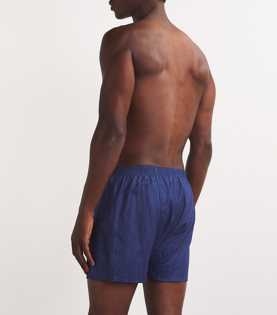Derek Rose Mens Cotton Printed Boxer Shorts Navy Image 3