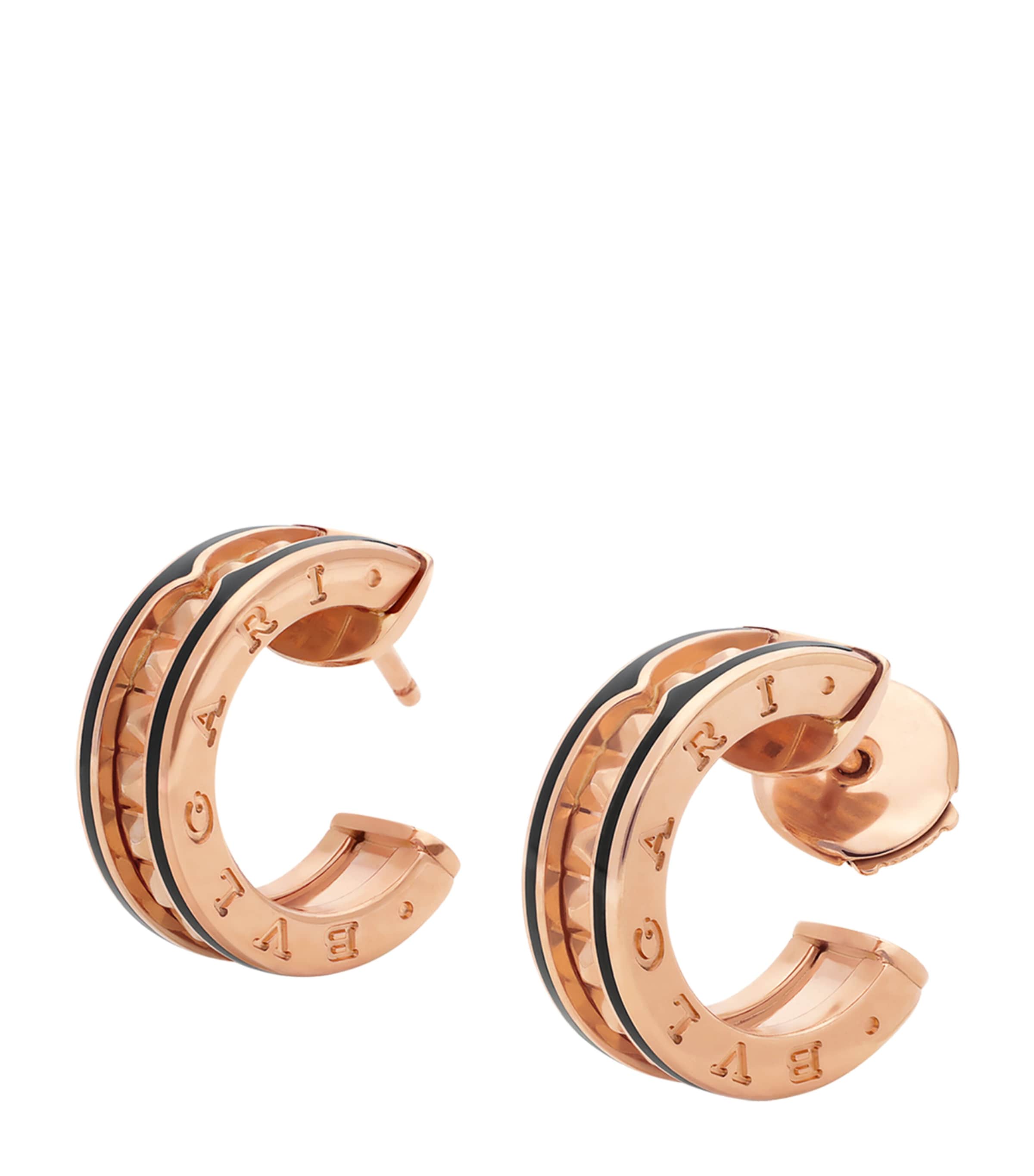 Rose Gold B.zero1 Rock Hoop Earrings PINK GOLD Image 2