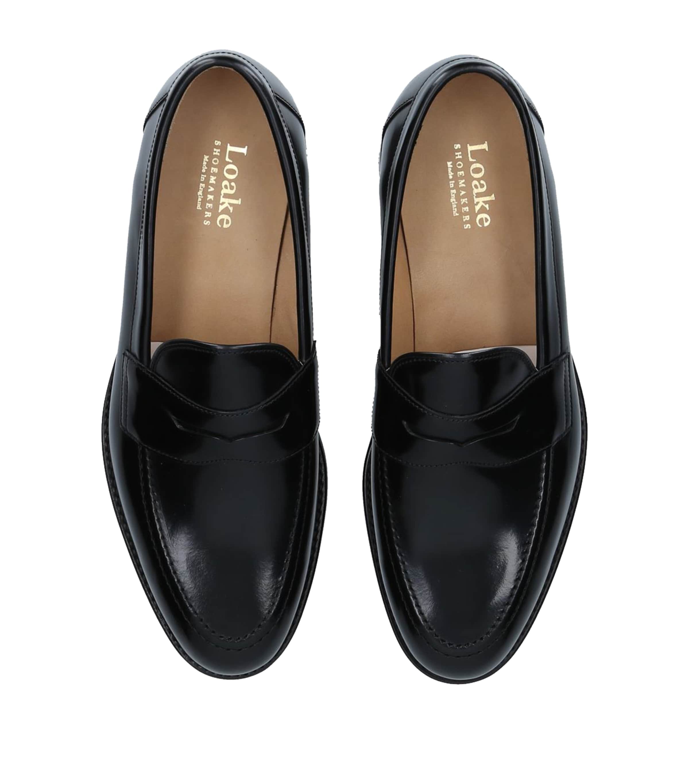 Loake Leather Penny Loafers Black Image 4