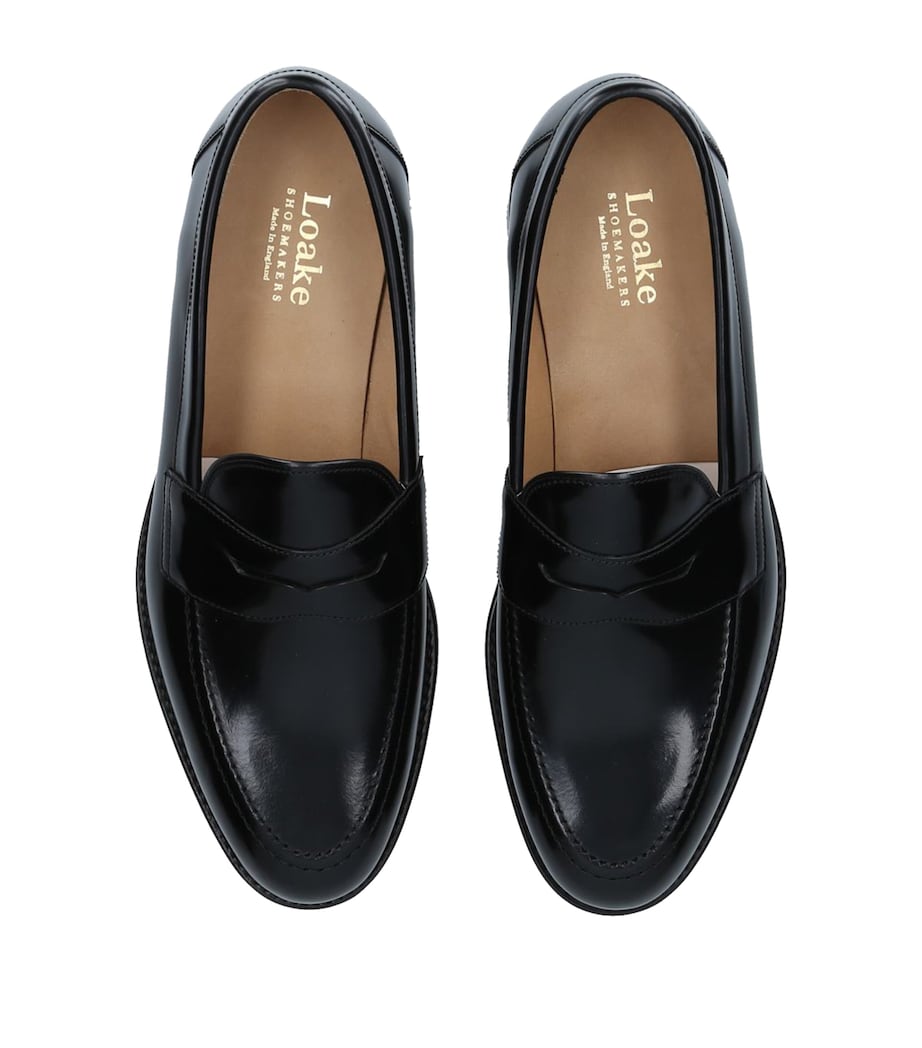 Loake Leather Penny Loafers Black Image 4