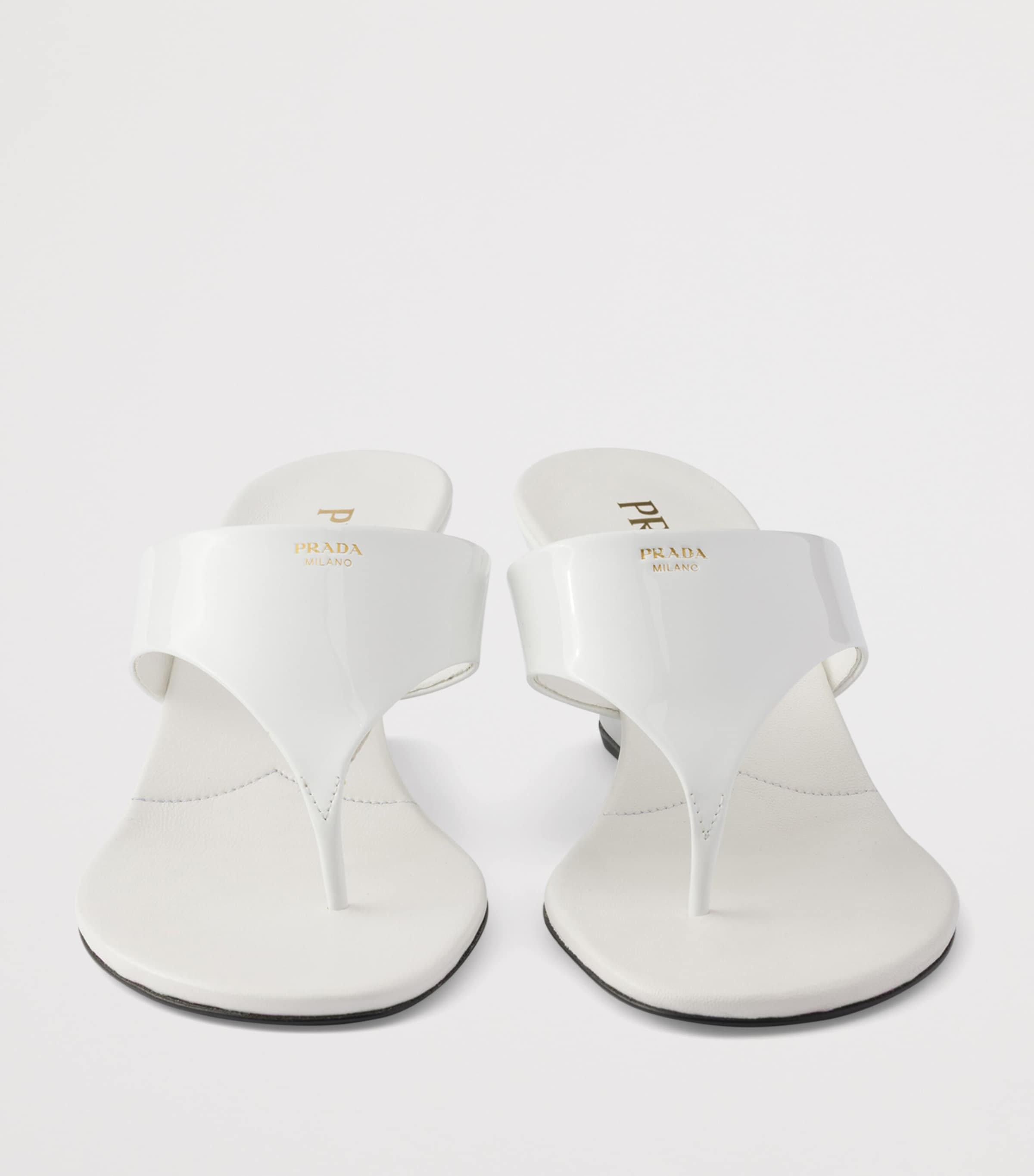 Prada Patent Leather Wedge Thong Sandals 55 Image 5