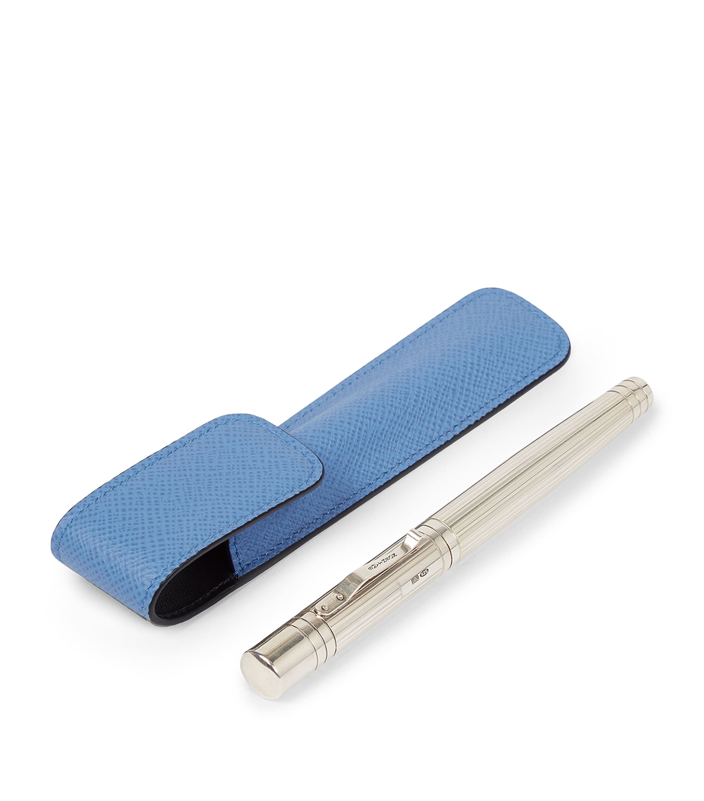 Panama Leather Pen Sleeve NILE BLUE Image 3