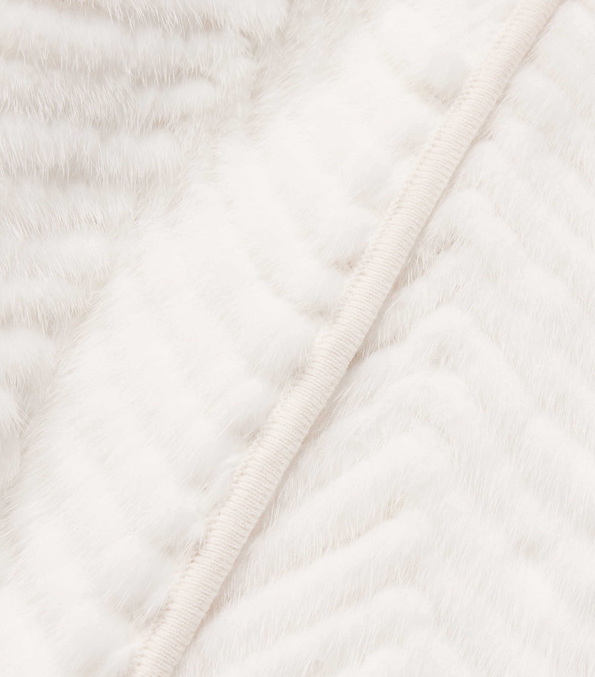 Mink-Wool Herringbone Long Coat A2048 Image 5