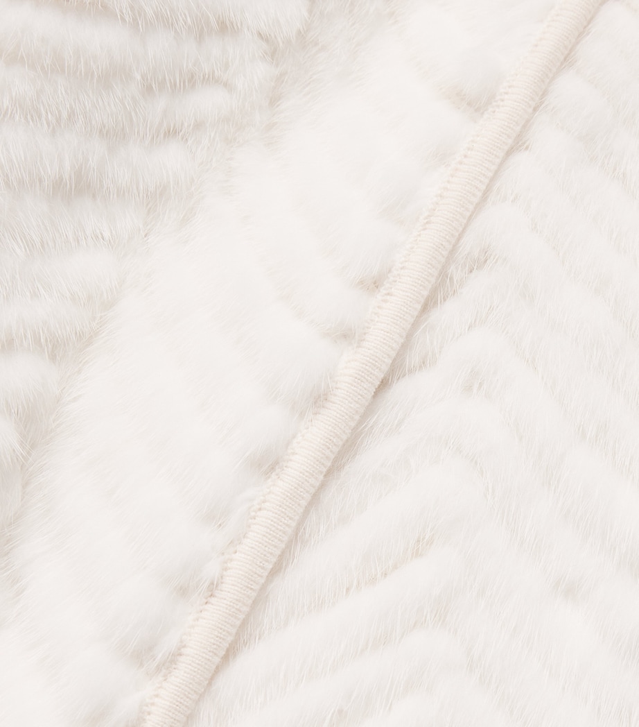 Mink-Wool Herringbone Long Coat A2048 Image 5