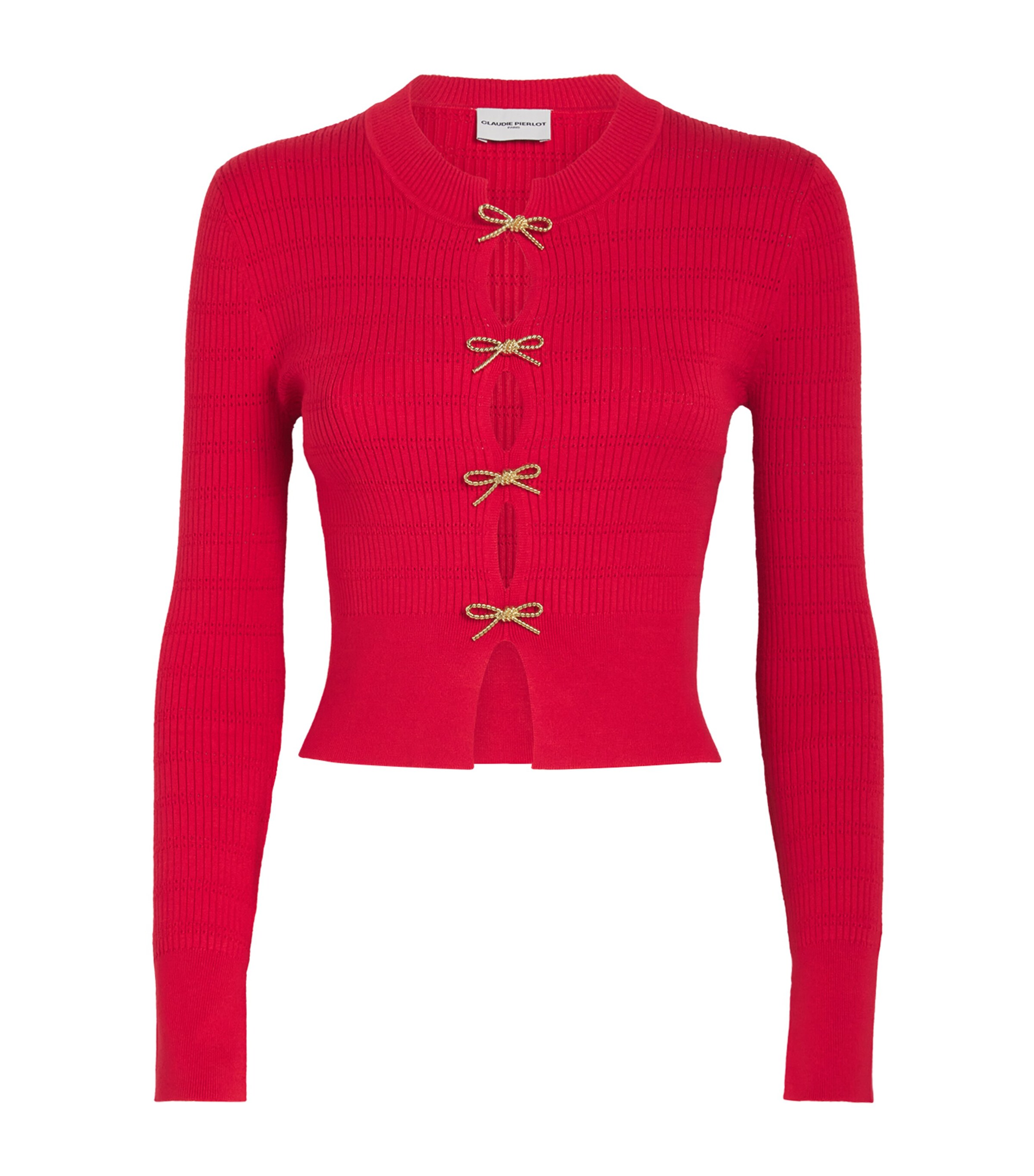 Claudie Pierlot Red Embellished Sweater