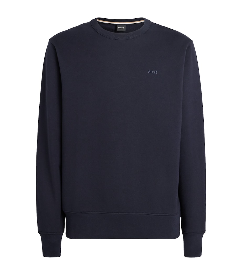 BOSS Mens Cotton Sharpe Sweatshirt Dark Blue Image 1