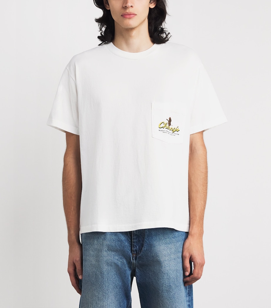 Cherry Los Angeles Mens Cotton Graphic Pocket T-Shirt Vintage White Image 4