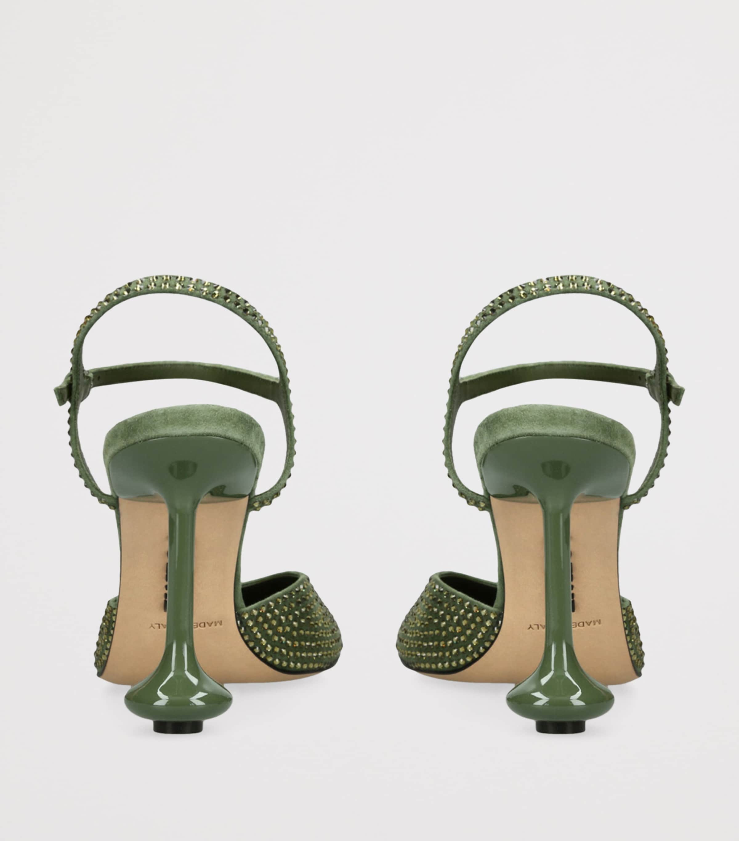 Suede Toy Ankle-Strap Pumps 90 GREEN Image 2