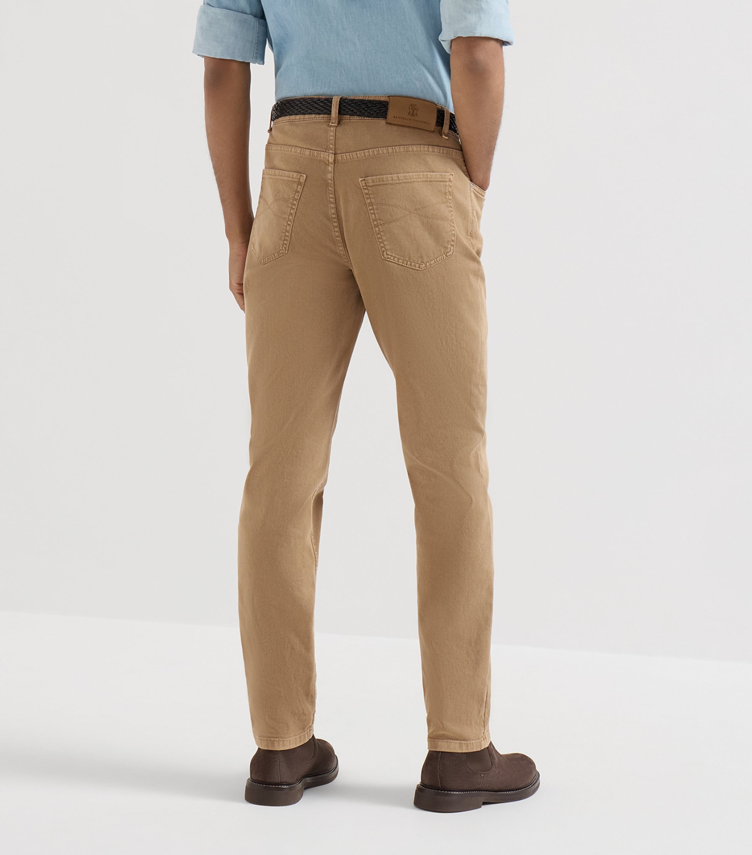 Brunello Cucinelli Mens Denim Garment-Dyed Trousers Image 5