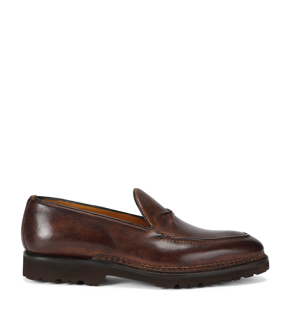 Bontoni Leather De Bustis Loafers Brown Image 1